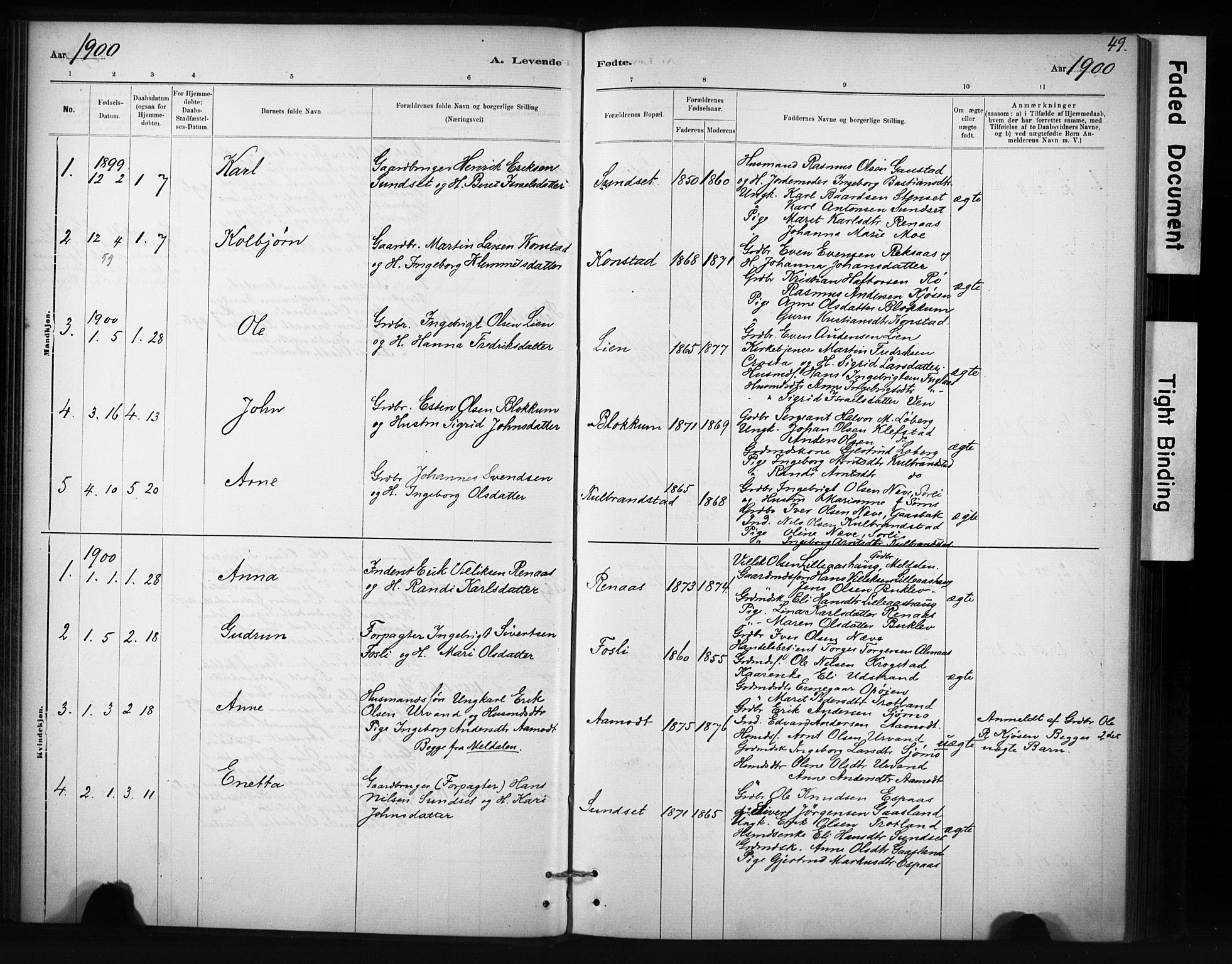 Ministerialprotokoller, klokkerbøker og fødselsregistre - Sør-Trøndelag, SAT/A-1456/694/L1127: Parish register (official) no. 694A01, 1887-1905, p. 49