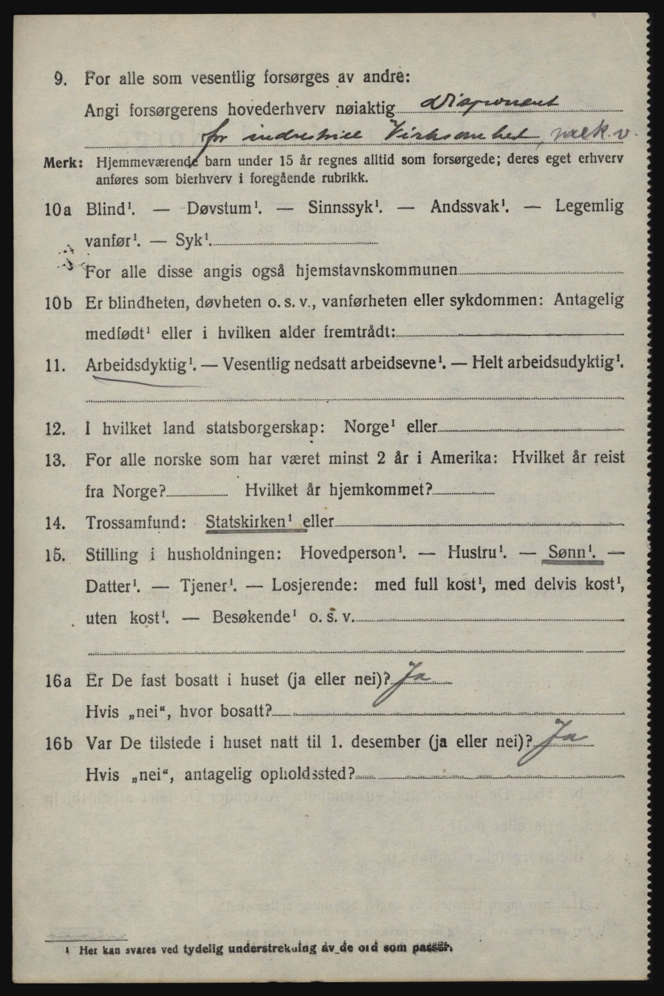 SAO, 1920 census for Berg, 1920, p. 5974