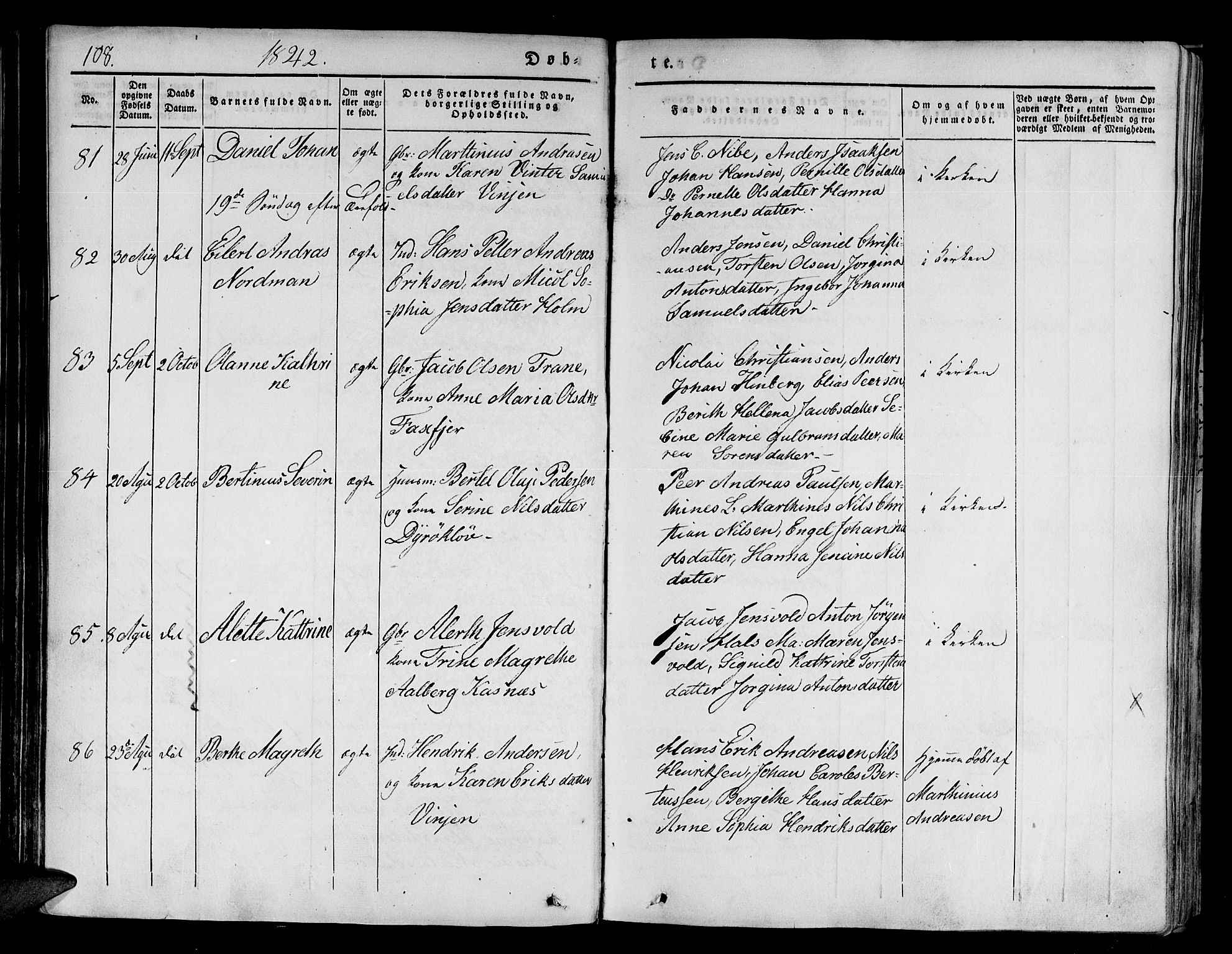 Tranøy sokneprestkontor, SATØ/S-1313/I/Ia/Iaa/L0005kirke: Parish register (official) no. 5, 1829-1844, p. 108