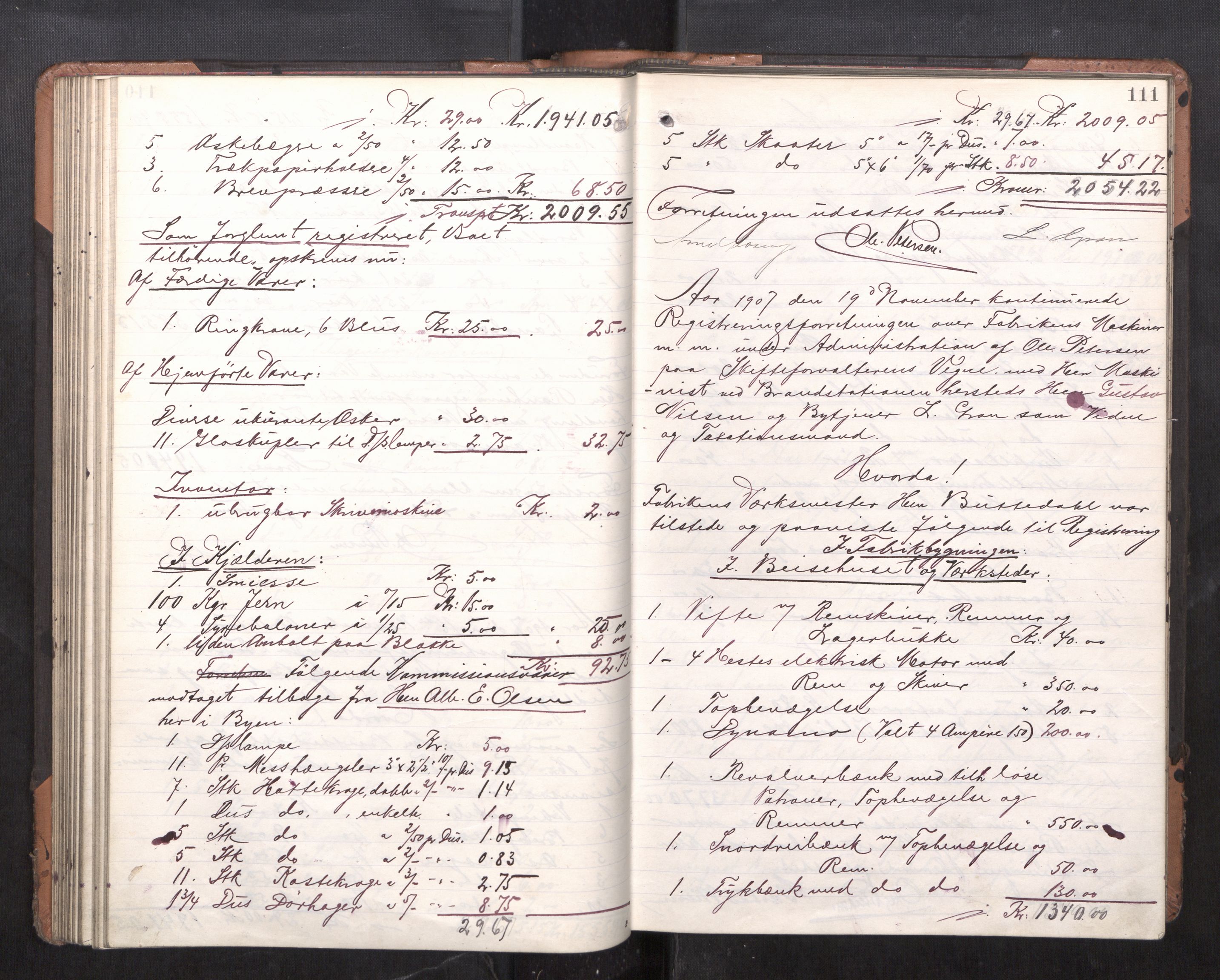 Trondheim byfogd, AV/SAT-A-0003/1/3/3C/L0026: Skifteregistreringsprotokoll - 18/4-2/12. (u/ register), 1907-1909, p. 111