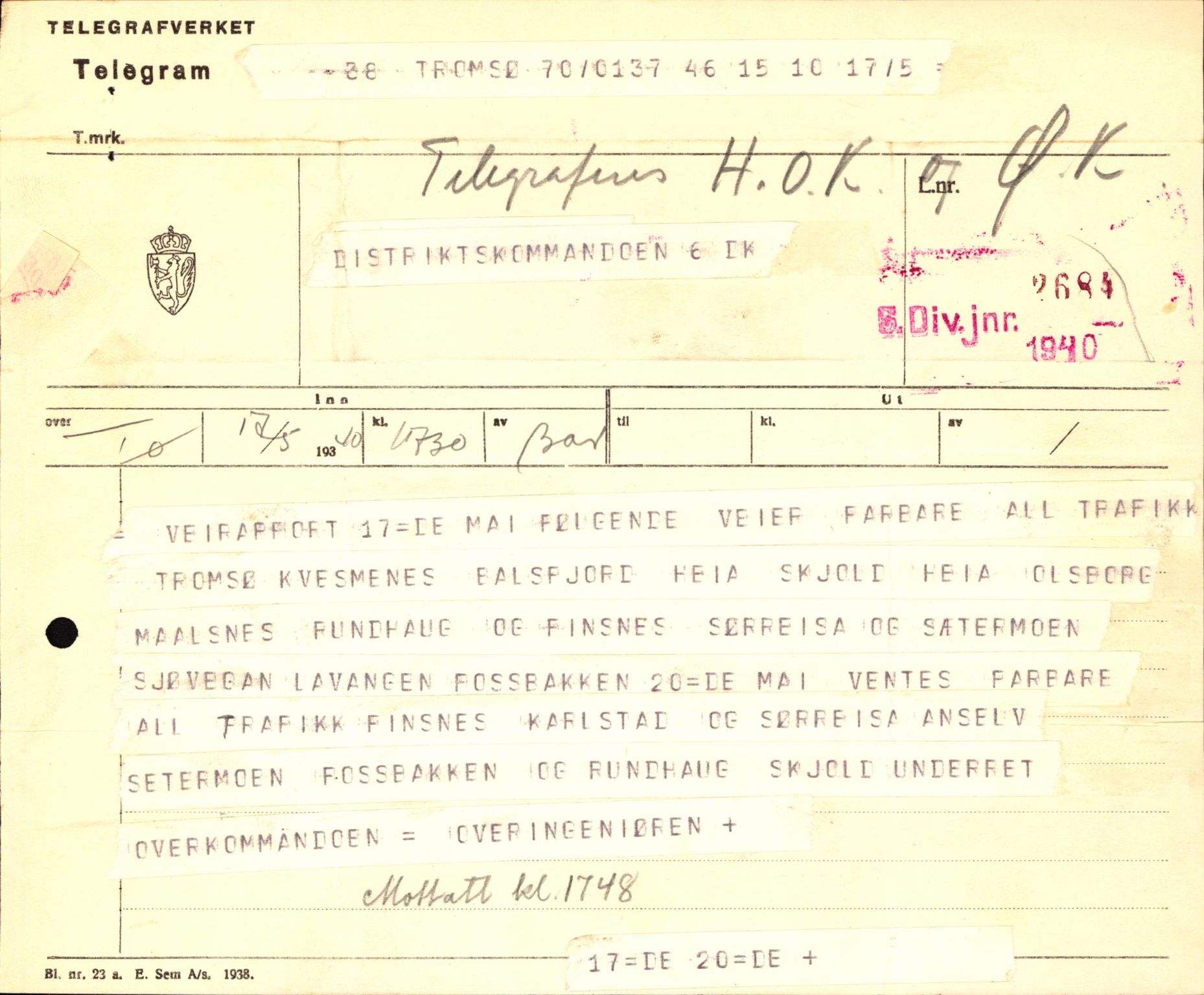 Forsvaret, Forsvarets krigshistoriske avdeling, AV/RA-RAFA-2017/Y/Yb/L0123: II-C-11-600  -  6. Divisjon med avdelinger, 1940, p. 676