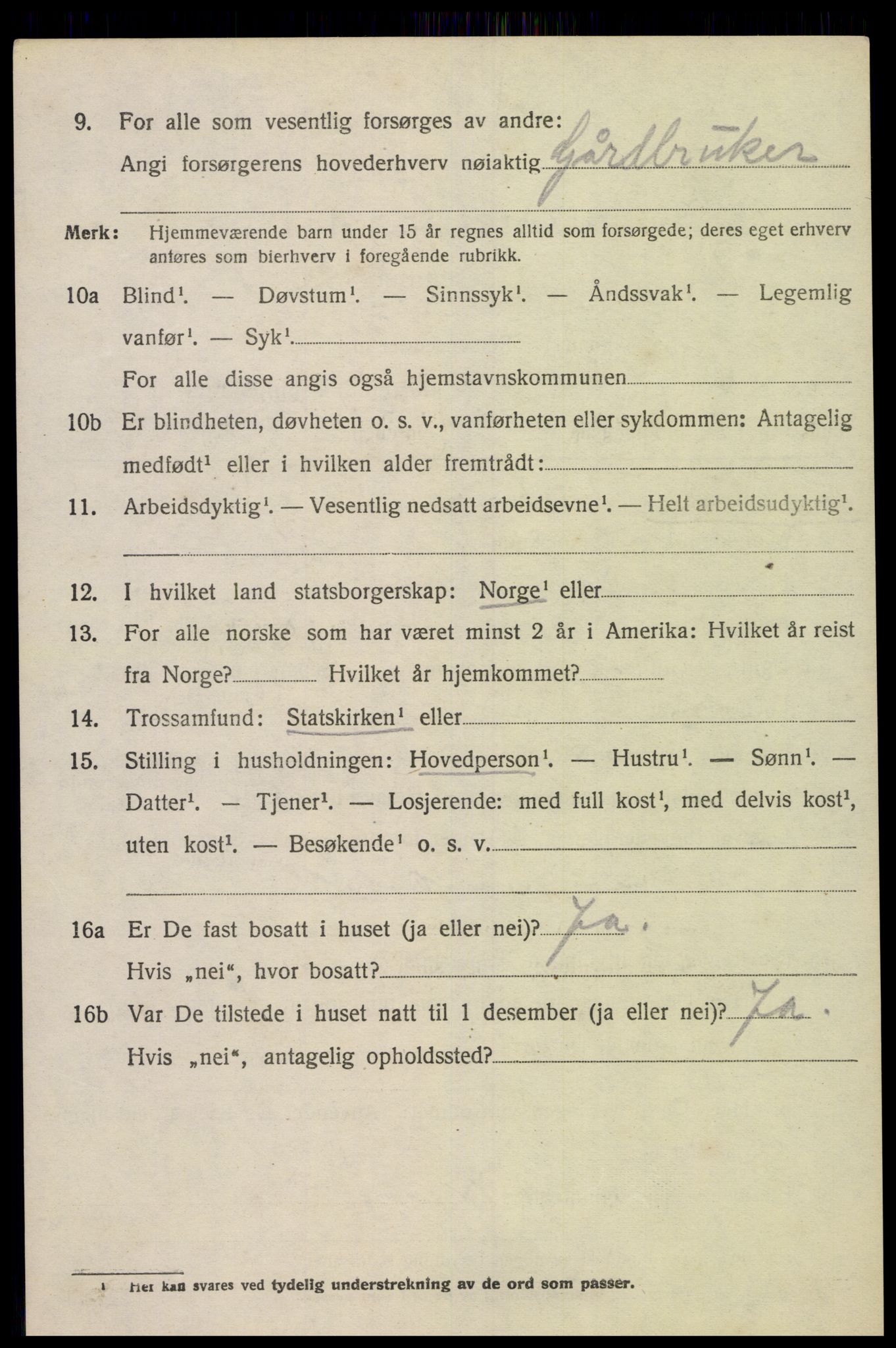 SAK, 1920 census for Søgne, 1920, p. 6666