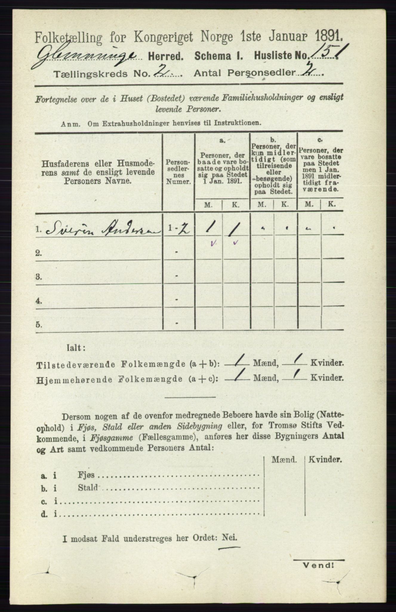 RA, 1891 census for 0132 Glemmen, 1891, p. 568