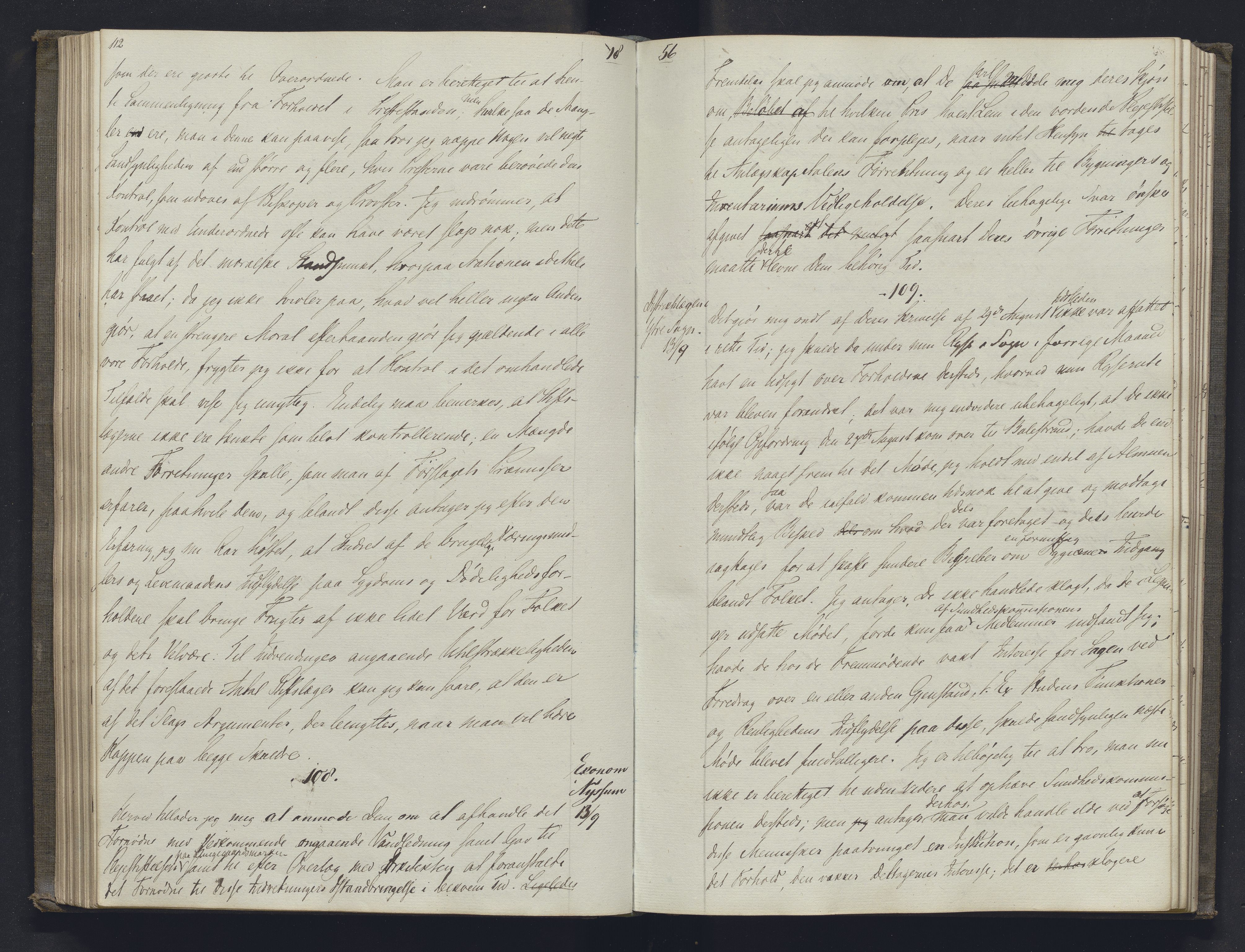 Lepraarkiver - Overlegen for den spedalske sykdom, AV/SAB-A-61001/B.b/L0001: Kopibok, 1854-1858, p. 112-113