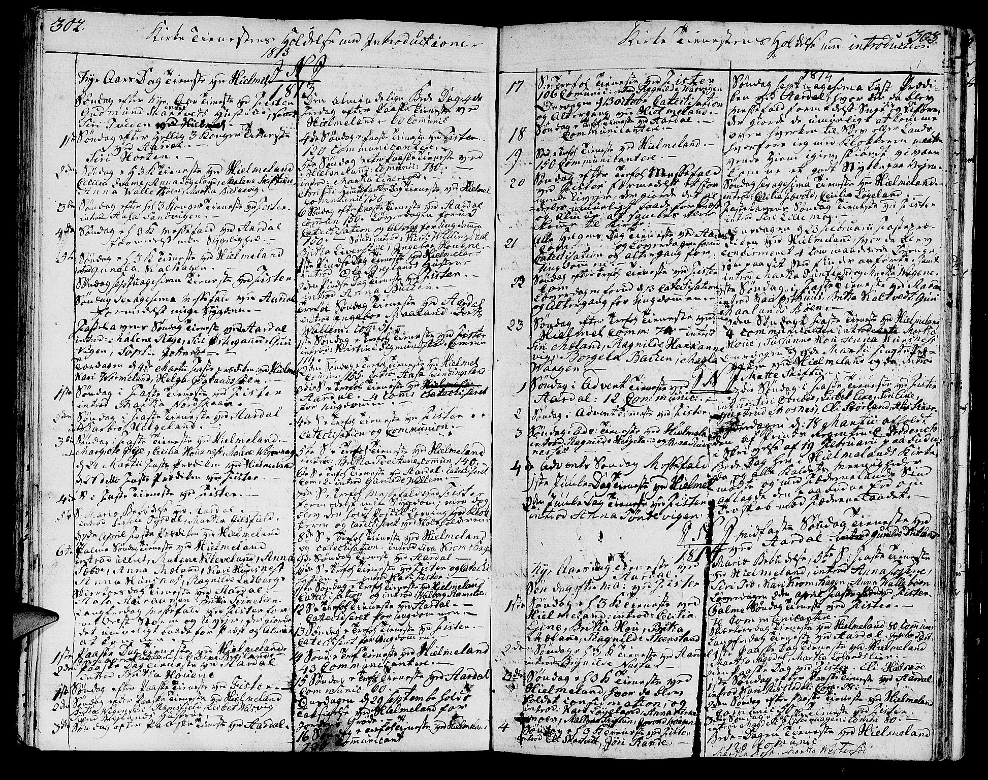 Hjelmeland sokneprestkontor, SAST/A-101843/01/IV/L0002: Parish register (official) no. A 2, 1799-1816, p. 302-303