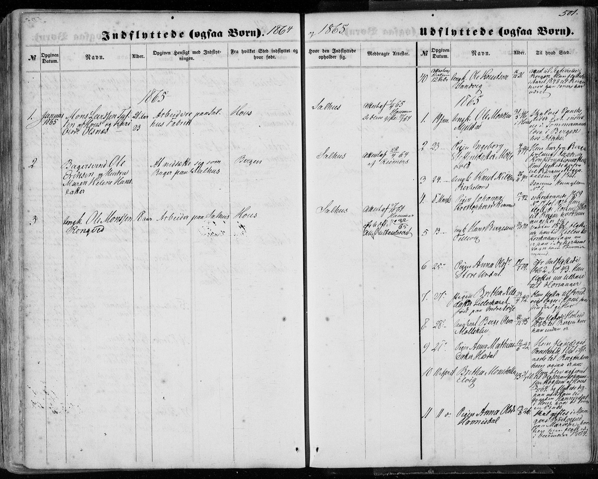 Hamre sokneprestembete, SAB/A-75501/H/Ha/Haa/Haaa/L0014: Parish register (official) no. A 14, 1858-1872, p. 501