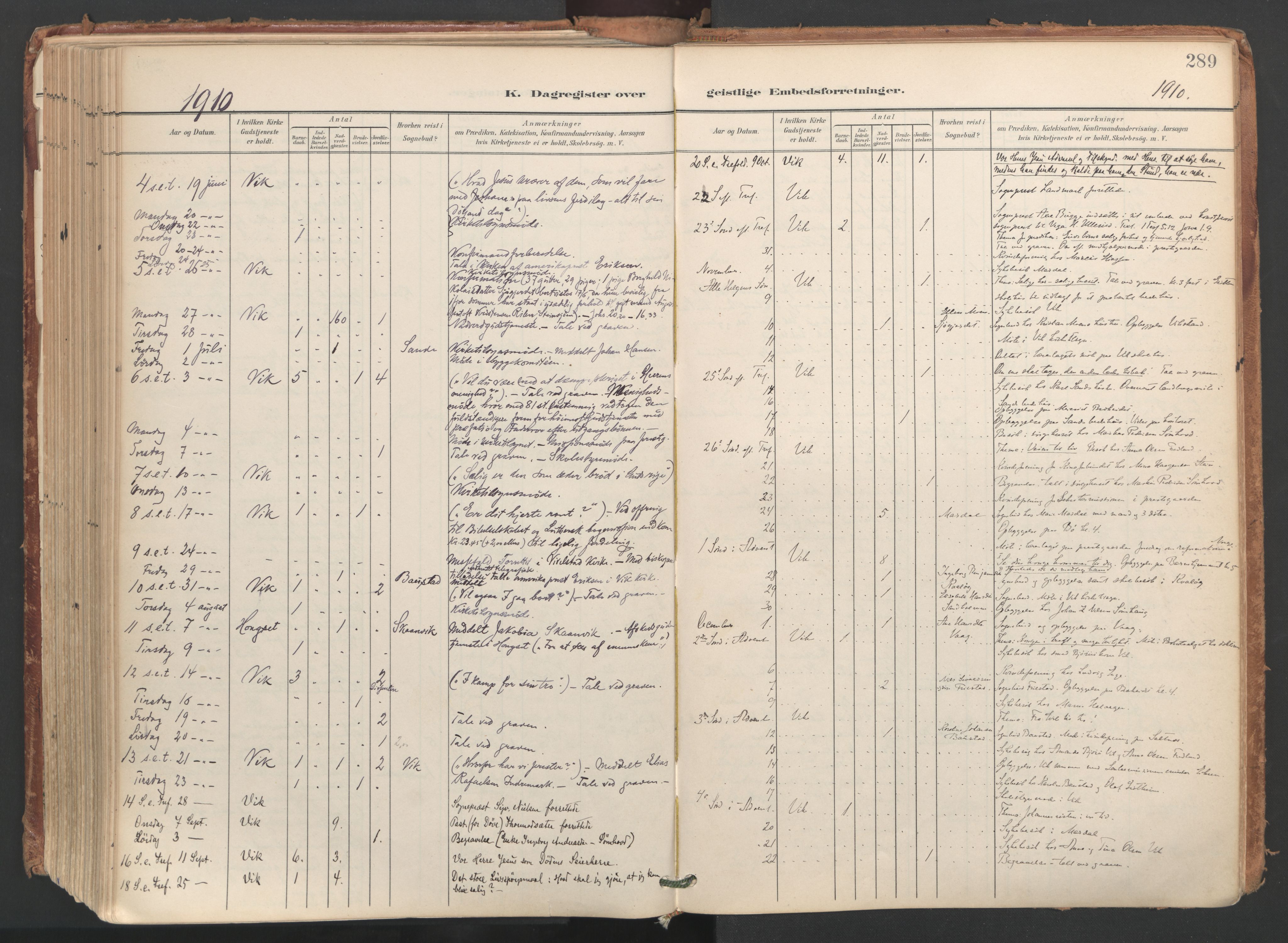 Ministerialprotokoller, klokkerbøker og fødselsregistre - Nordland, AV/SAT-A-1459/812/L0180: Parish register (official) no. 812A09, 1901-1915, p. 289