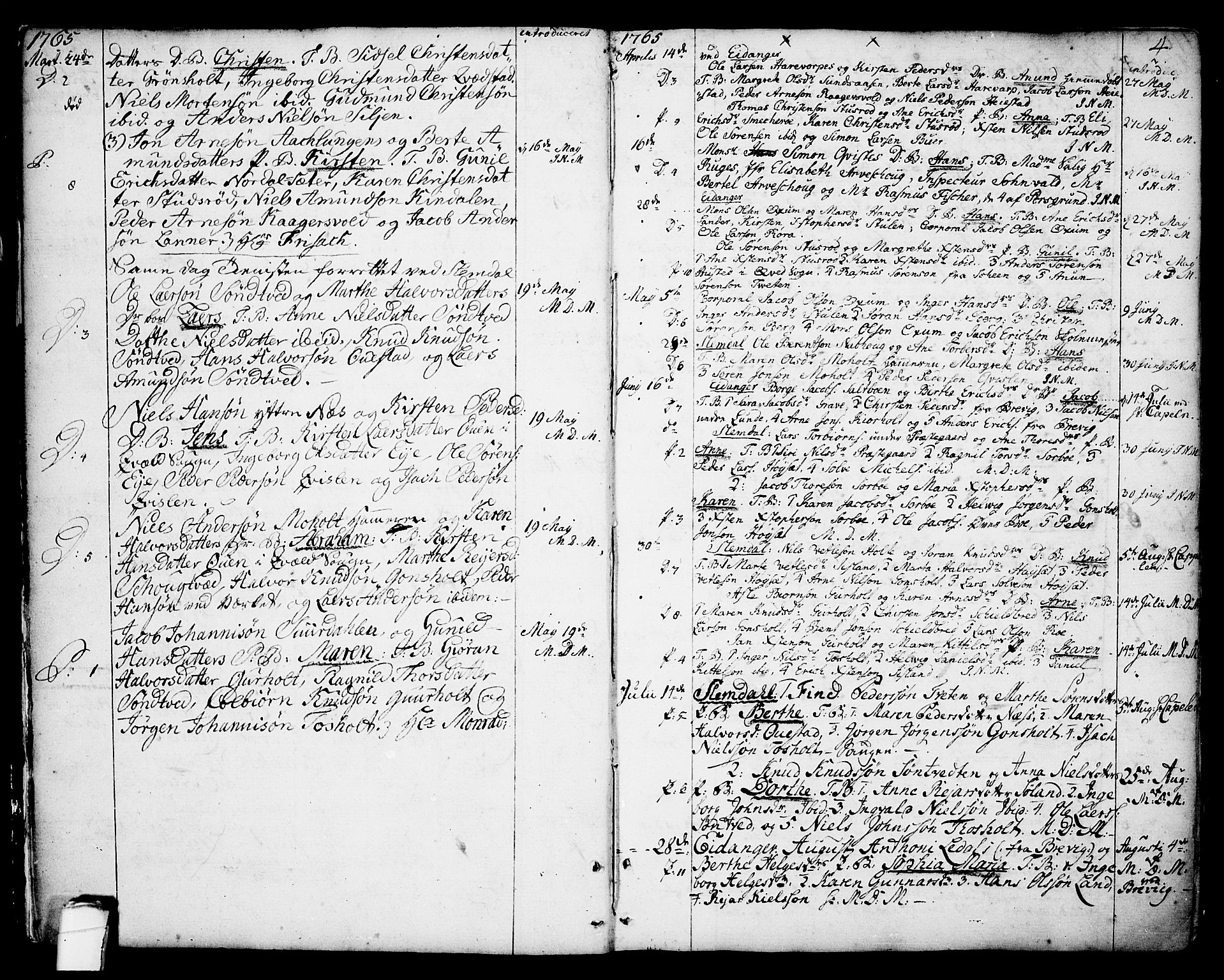 Eidanger kirkebøker, SAKO/A-261/F/Fa/L0006: Parish register (official) no. 6, 1764-1814, p. 4
