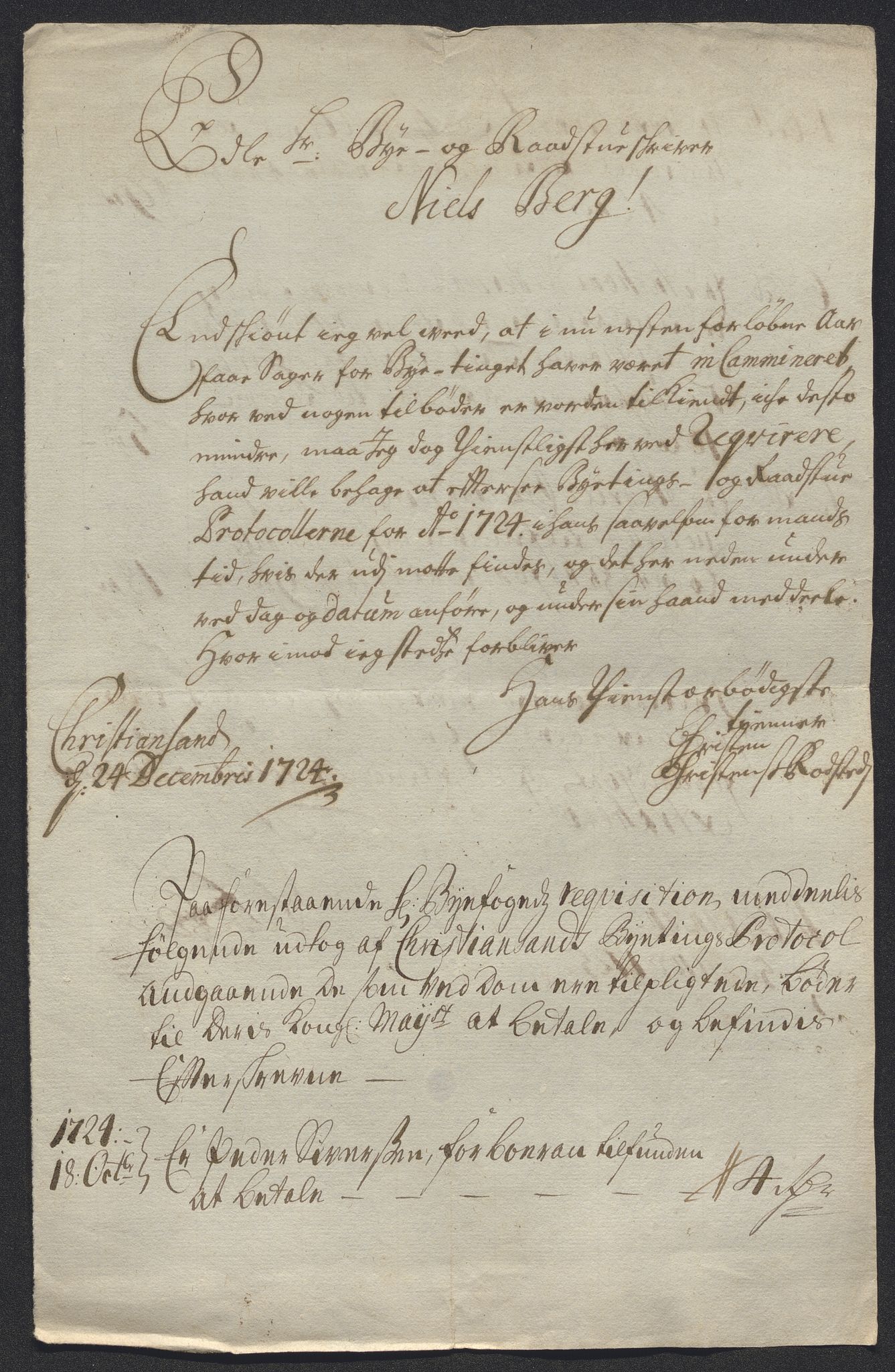 Rentekammeret inntil 1814, Reviderte regnskaper, Byregnskaper, AV/RA-EA-4066/R/Rm/L0286: [M19] Sikt og sakefall, 1719-1727, p. 328