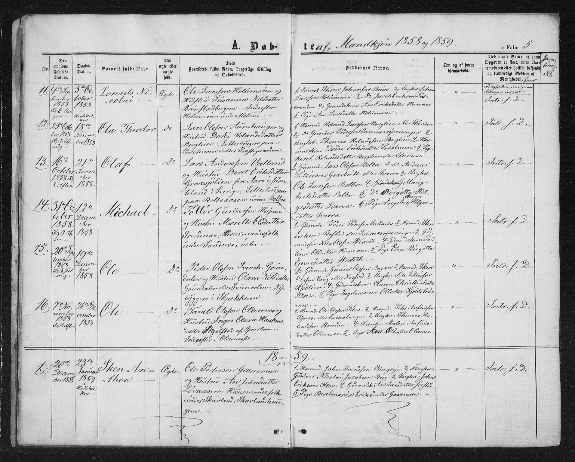 Ministerialprotokoller, klokkerbøker og fødselsregistre - Nord-Trøndelag, SAT/A-1458/749/L0472: Parish register (official) no. 749A06, 1857-1873, p. 5