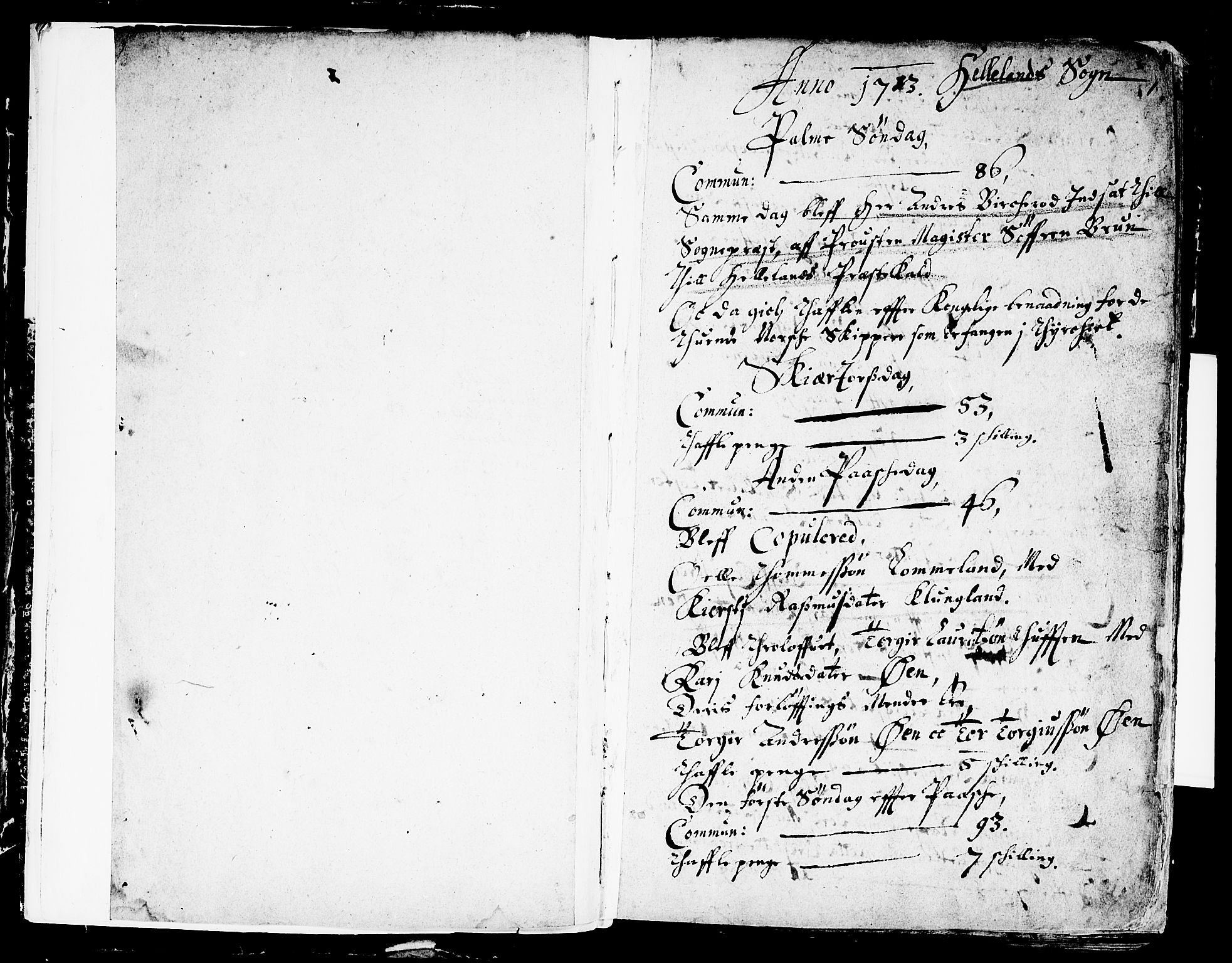 Helleland sokneprestkontor, SAST/A-101810: Parish register (official) no. A 1 /1, 1713-1761, p. 3