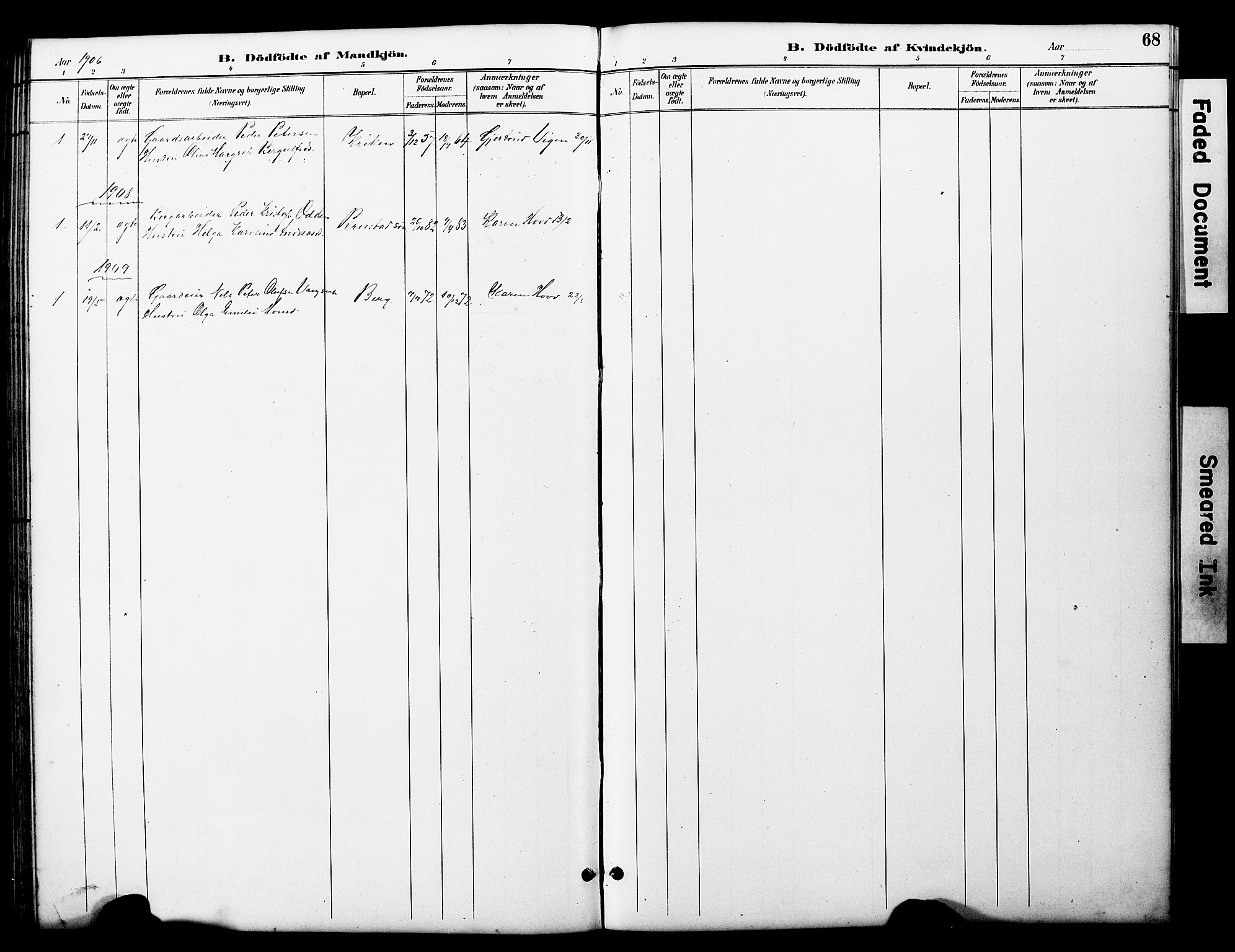 Ministerialprotokoller, klokkerbøker og fødselsregistre - Nord-Trøndelag, SAT/A-1458/722/L0226: Parish register (copy) no. 722C02, 1889-1927, p. 68