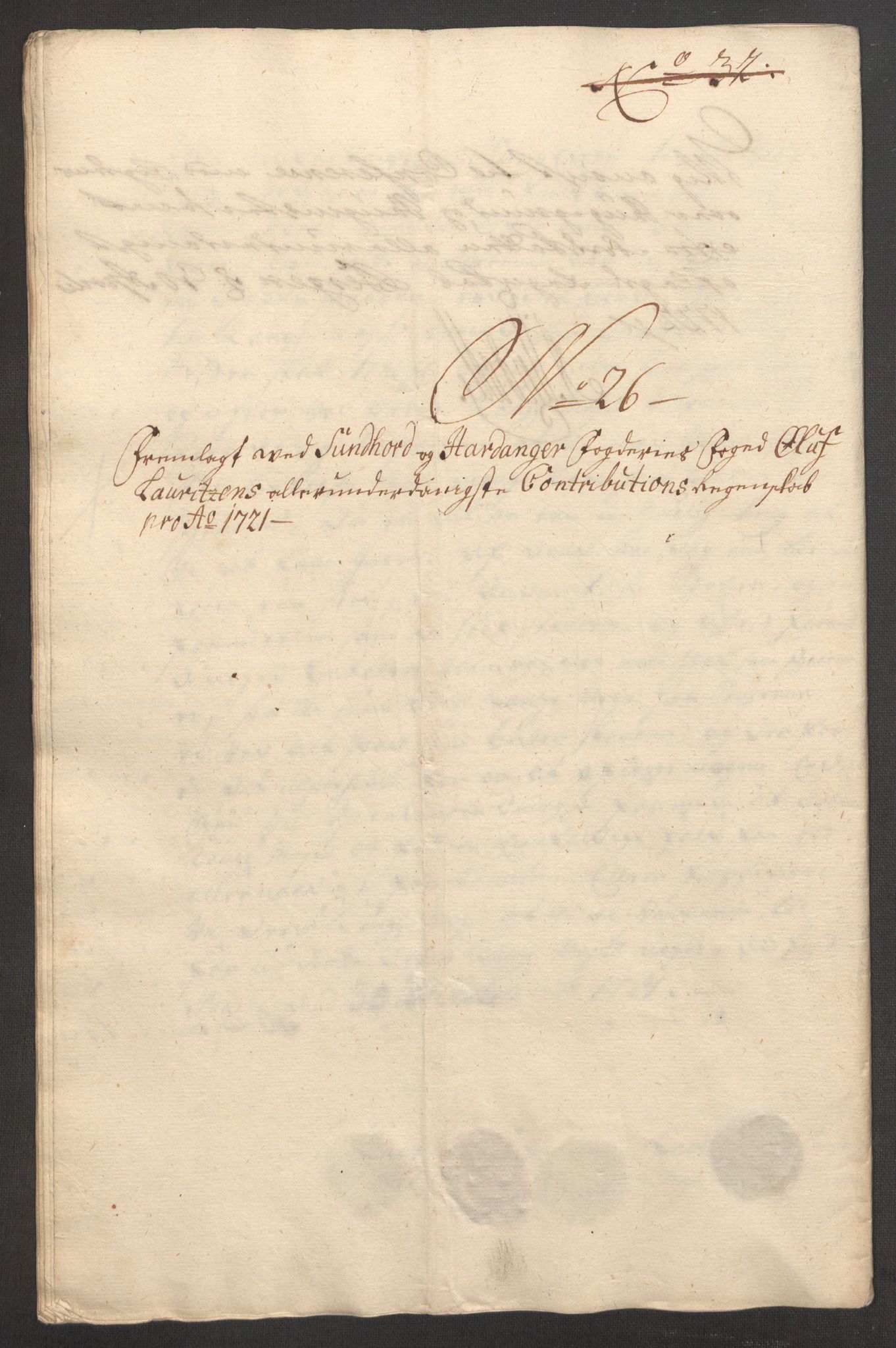 Rentekammeret inntil 1814, Reviderte regnskaper, Fogderegnskap, RA/EA-4092/R48/L3000: Fogderegnskap Sunnhordland og Hardanger, 1721, p. 182