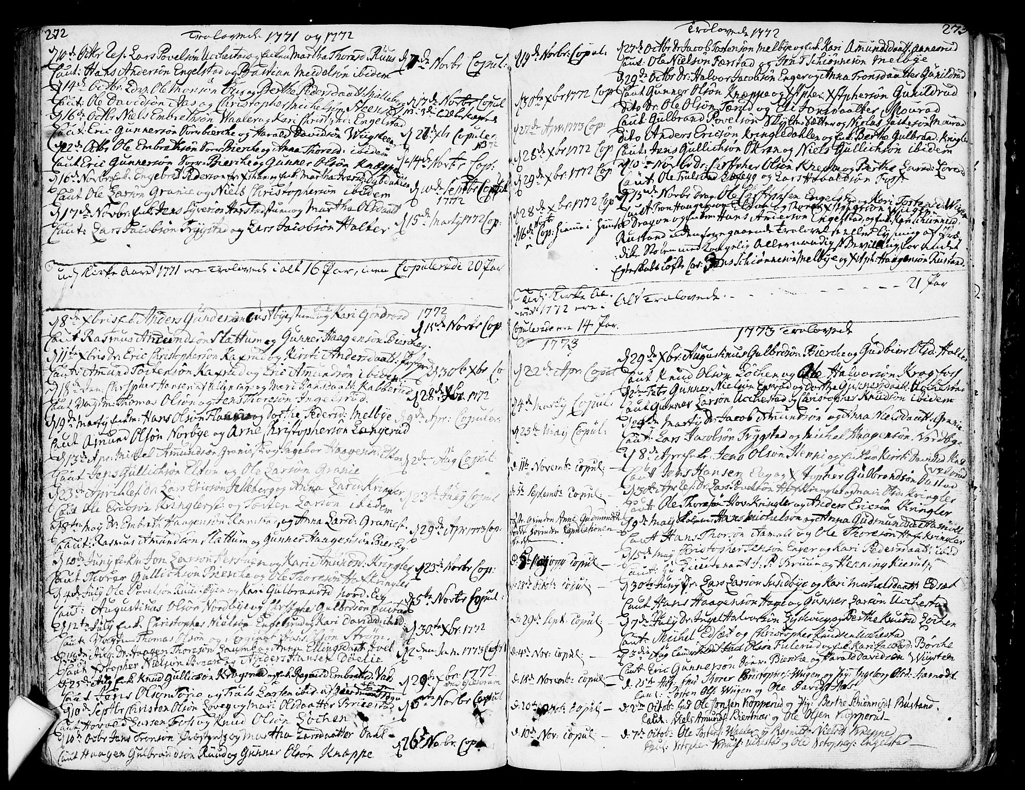 Nannestad prestekontor Kirkebøker, SAO/A-10414a/F/Fa/L0007: Parish register (official) no. I 7, 1754-1791, p. 272-273