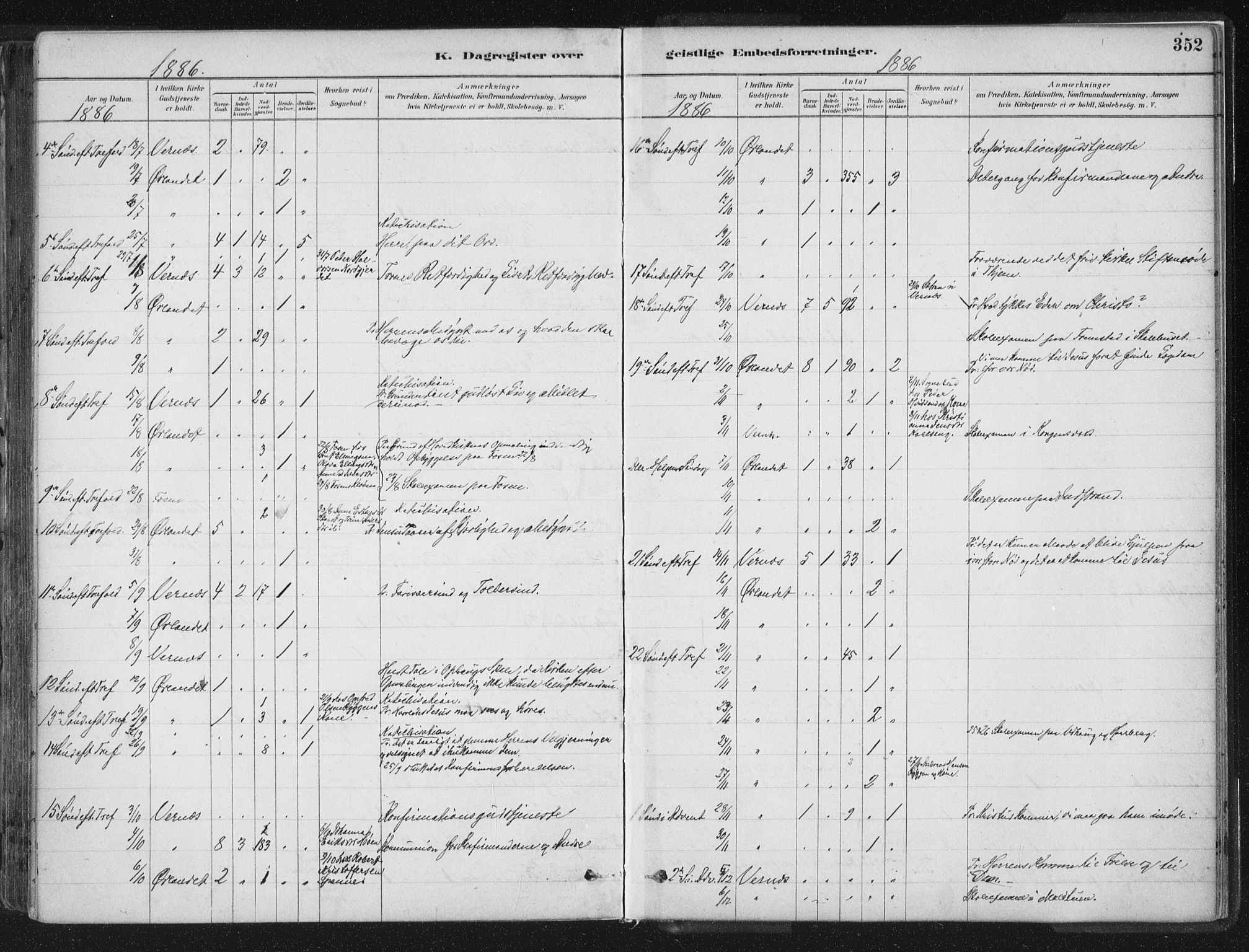 Ministerialprotokoller, klokkerbøker og fødselsregistre - Sør-Trøndelag, AV/SAT-A-1456/659/L0739: Parish register (official) no. 659A09, 1879-1893, p. 352