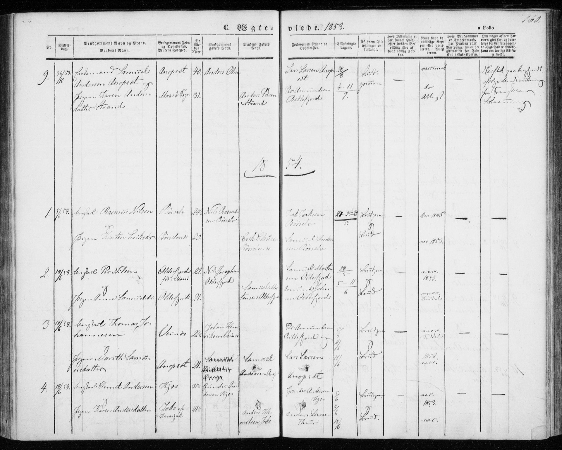 Kistrand/Porsanger sokneprestembete, SATØ/S-1351/H/Ha/L0004.kirke: Parish register (official) no. 4, 1843-1860, p. 160