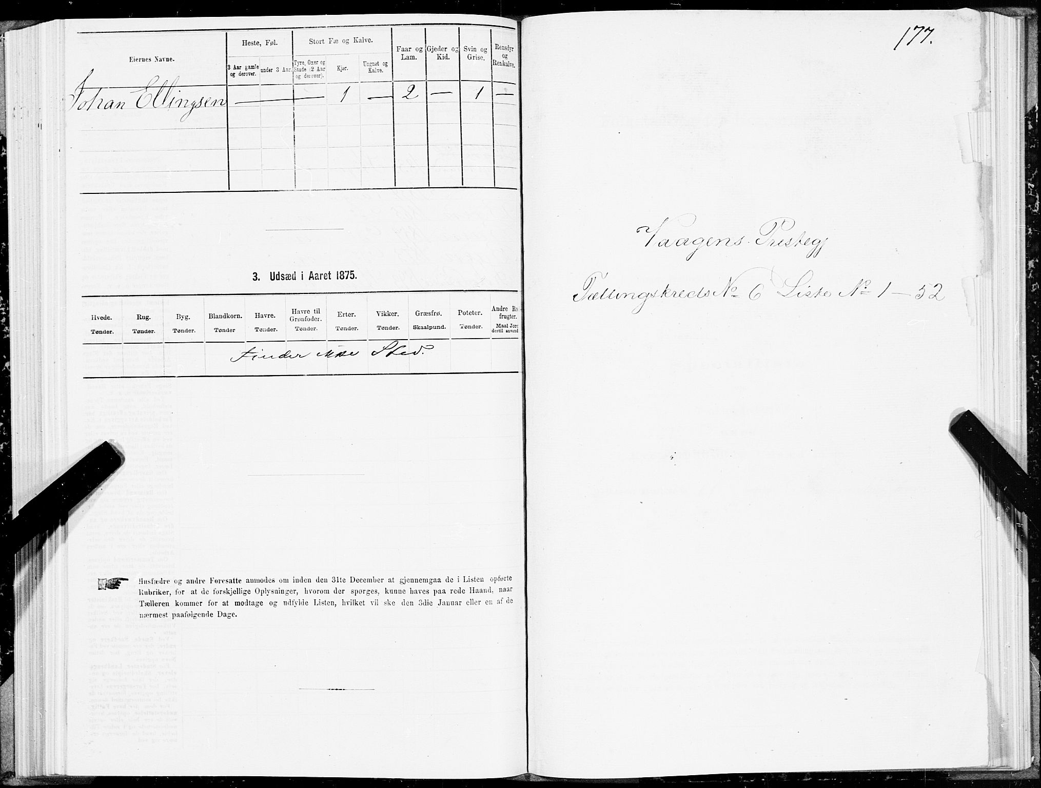 SAT, 1875 census for 1865P Vågan, 1875, p. 4177