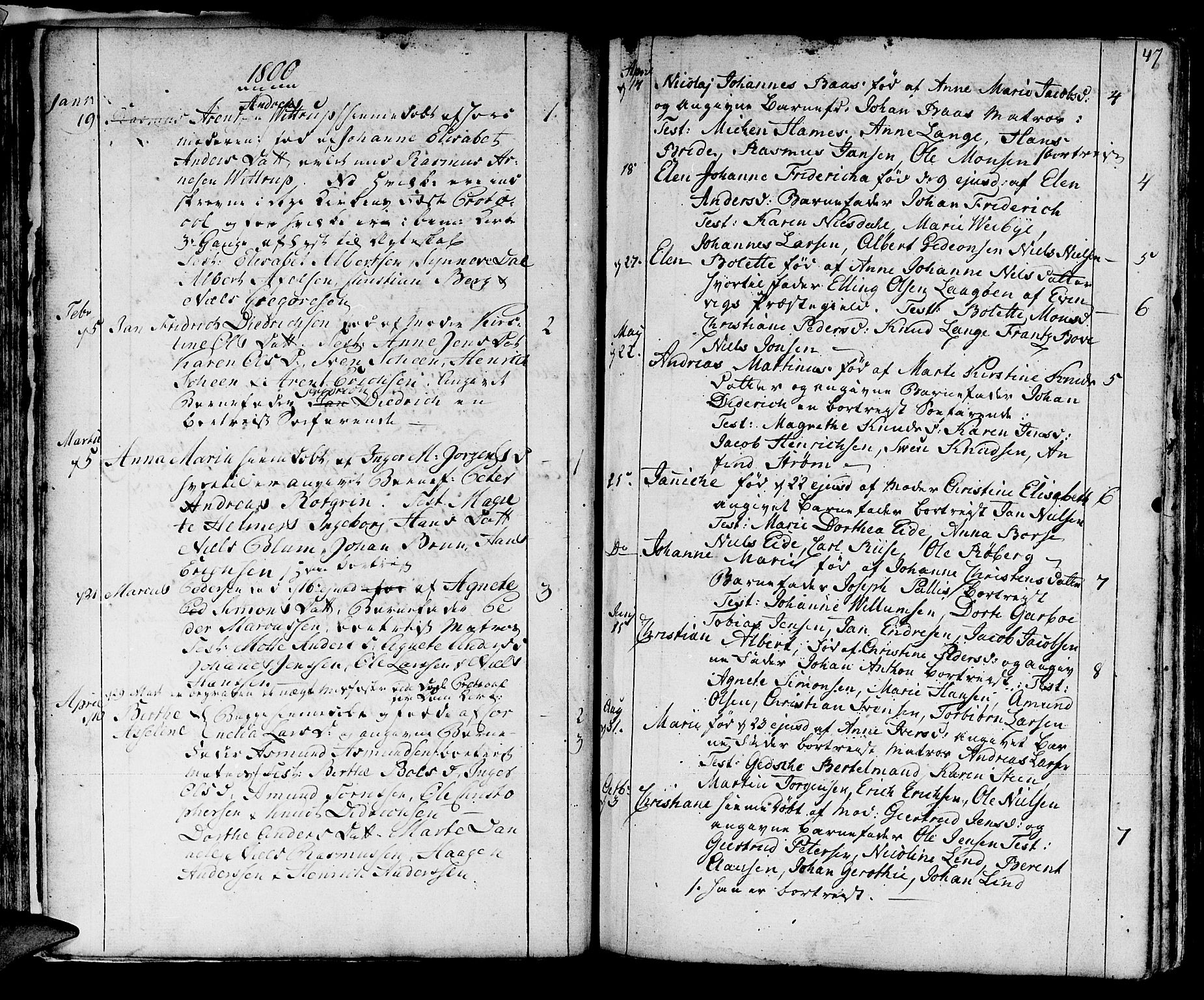 Domkirken sokneprestembete, SAB/A-74801/H/Haa/L0004: Parish register (official) no. A 4, 1763-1820, p. 47