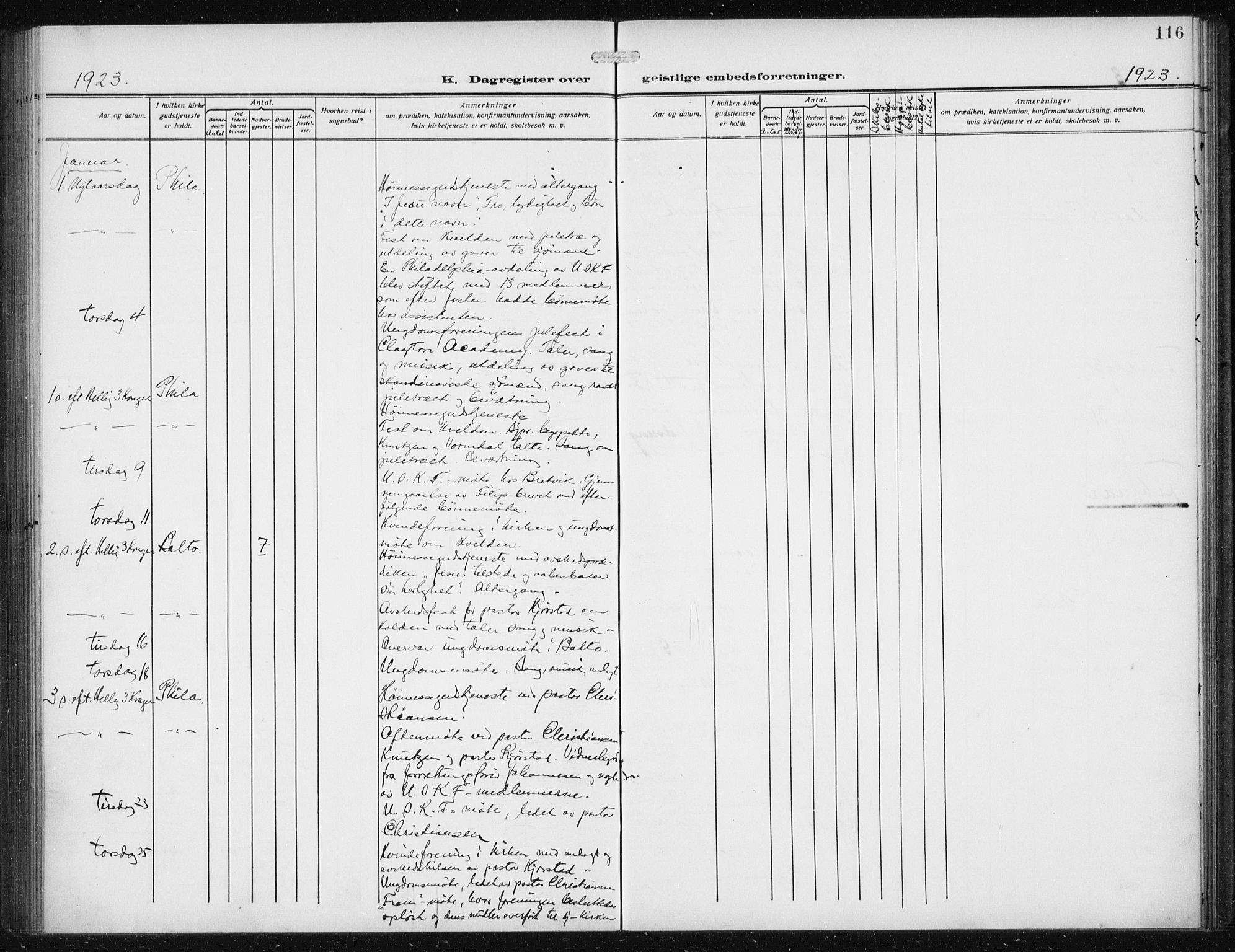 Den norske sjømannsmisjon i utlandet/Philadelphia, SAB/SAB/PA-0113/H/Ha/L0001: Parish register (official) no. A 1, 1912-1931, p. 116