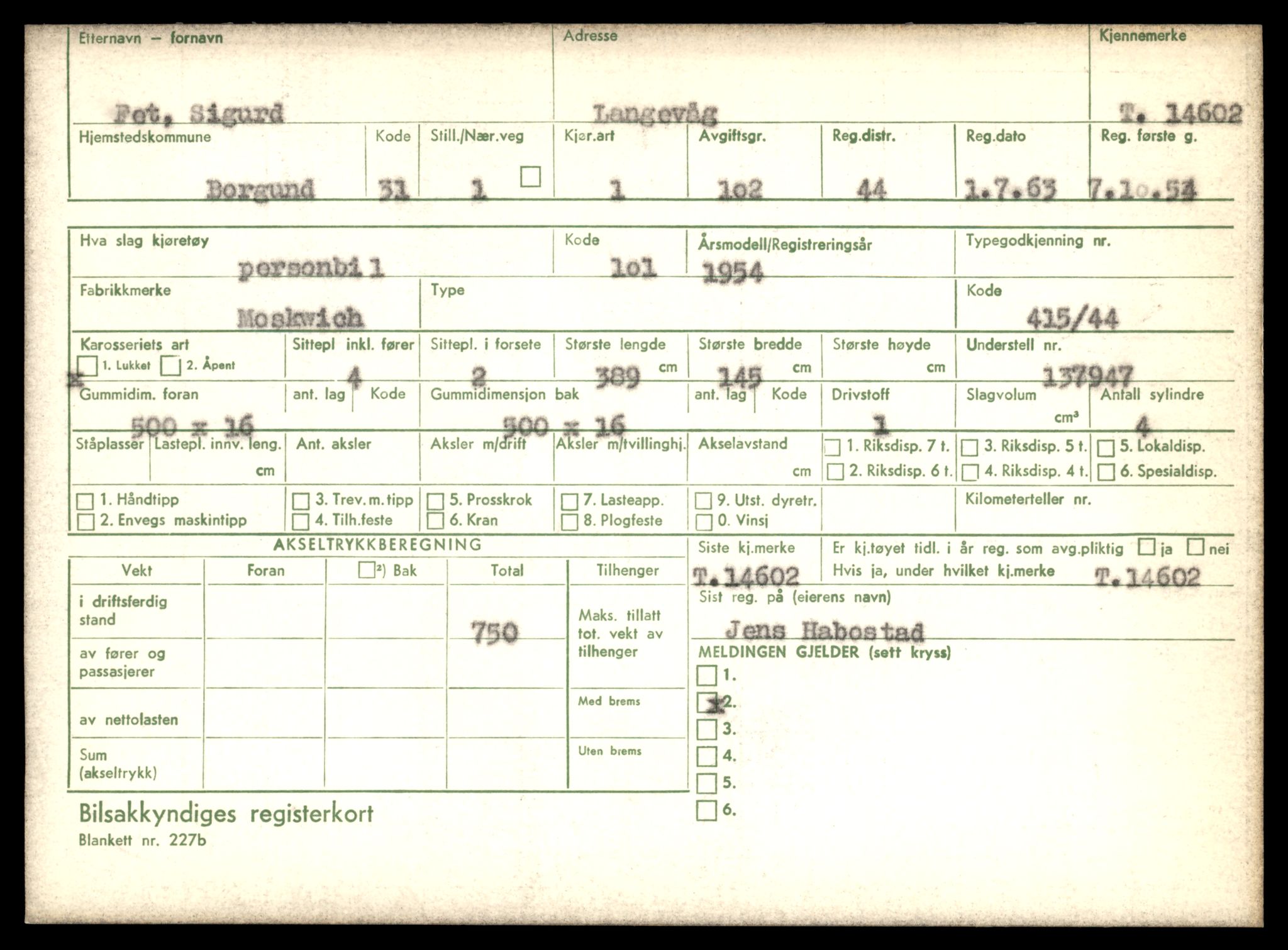 Møre og Romsdal vegkontor - Ålesund trafikkstasjon, AV/SAT-A-4099/F/Fe/L0047: Registreringskort for kjøretøy T 14580 - T 14720, 1927-1998, p. 643