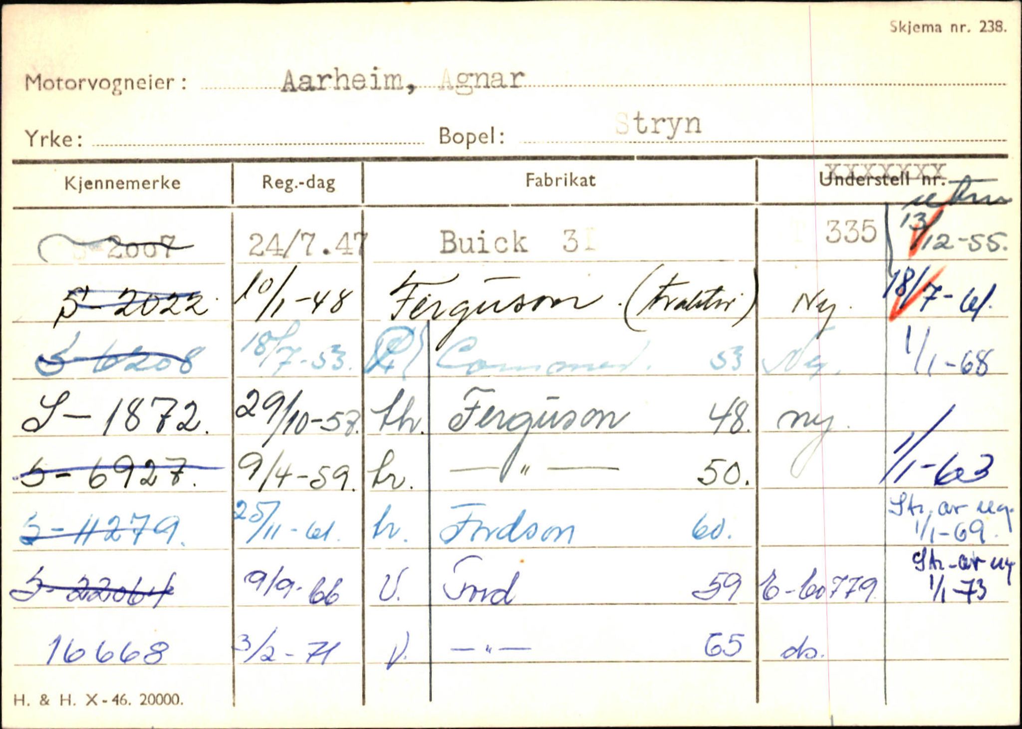 Statens vegvesen, Sogn og Fjordane vegkontor, AV/SAB-A-5301/4/F/L0131: Eigarregister Høyanger P-Å. Stryn S-Å, 1945-1975, p. 2567