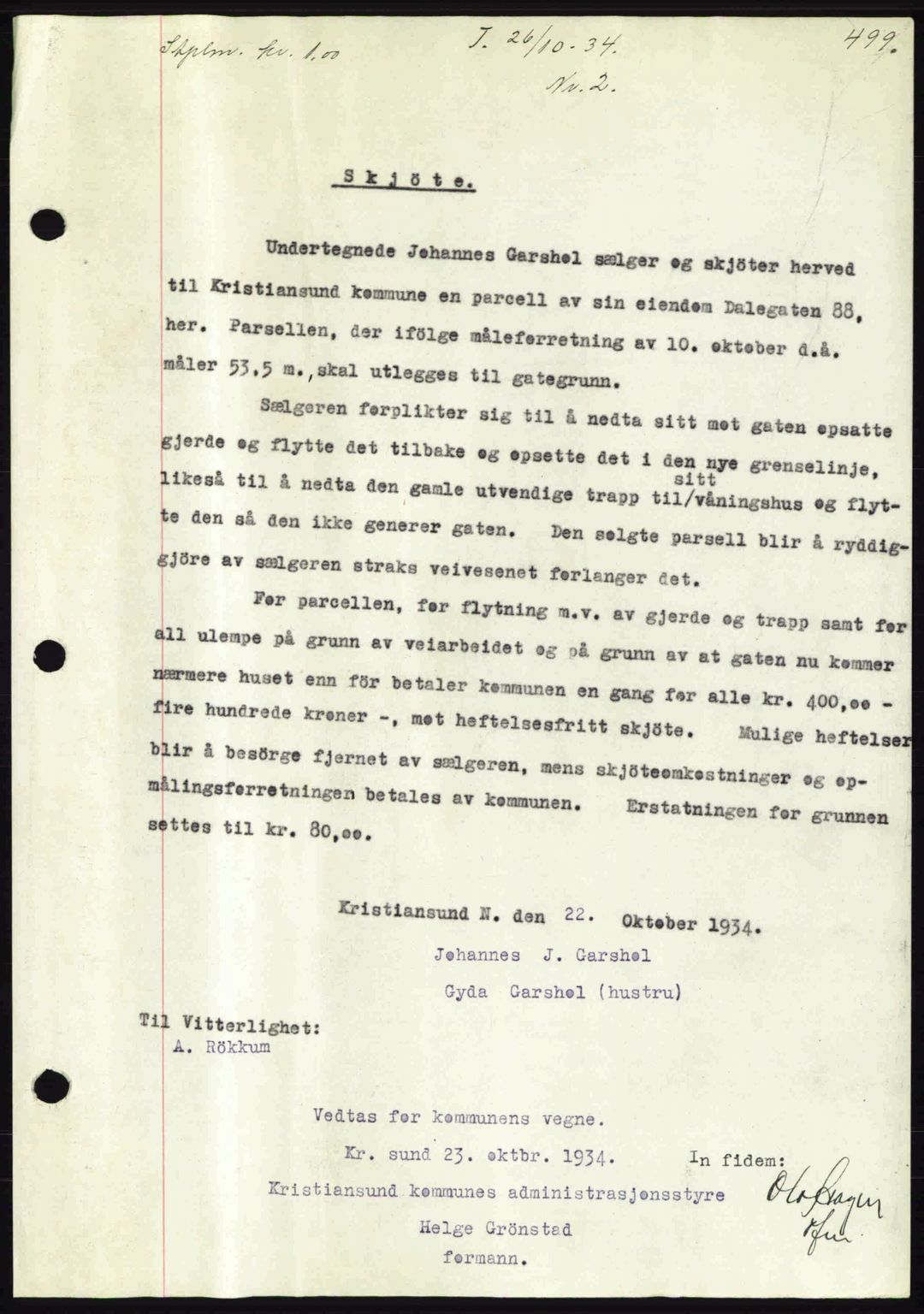 Kristiansund byfogd, AV/SAT-A-4587/A/27: Mortgage book no. 27, 1933-1934, Deed date: 26.10.1934