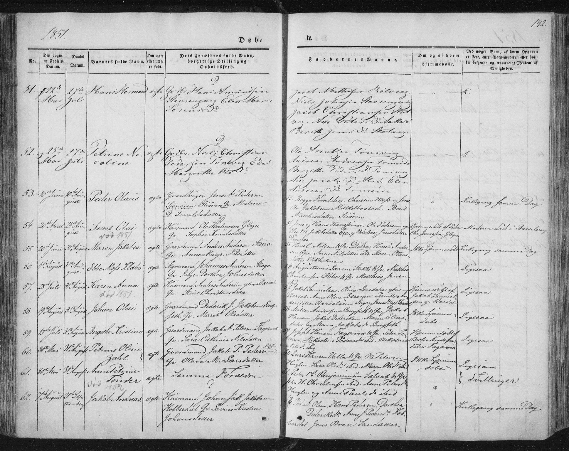 Ministerialprotokoller, klokkerbøker og fødselsregistre - Nordland, AV/SAT-A-1459/838/L0549: Parish register (official) no. 838A07, 1840-1854, p. 142