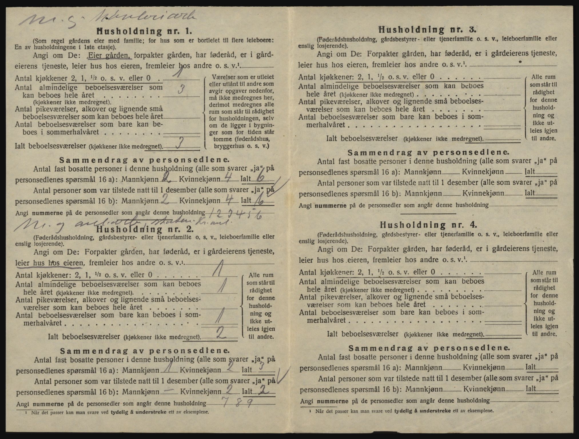 SAO, 1920 census for Glemmen, 1920, p. 242