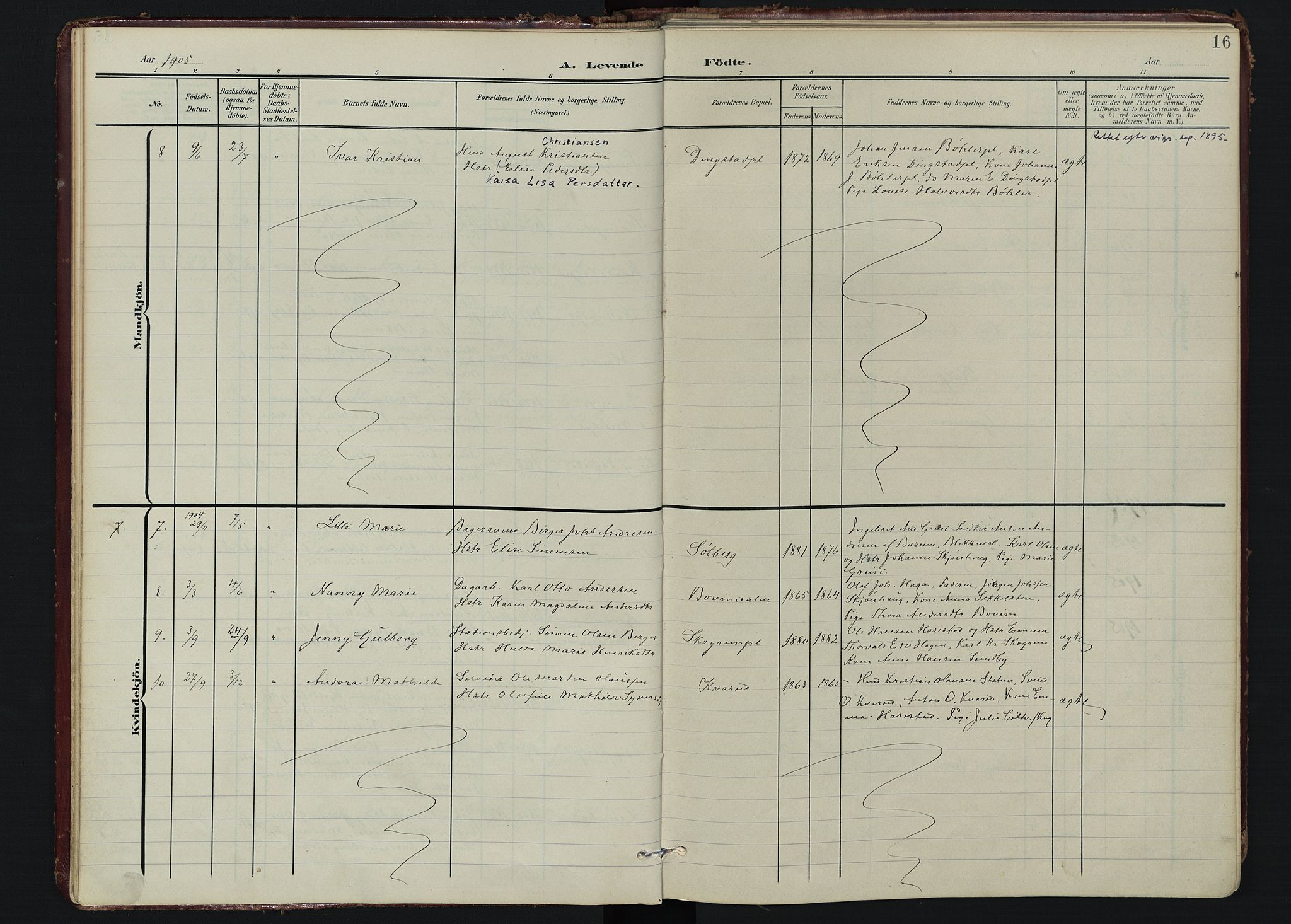 Spydeberg prestekontor Kirkebøker, AV/SAO-A-10924/F/Fa/L0009: Parish register (official) no. I 9, 1900-1926, p. 16