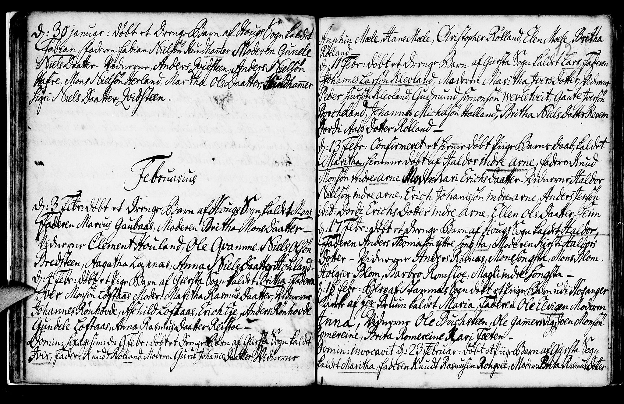 Haus sokneprestembete, SAB/A-75601/H/Haa: Parish register (official) no. A 6, 1748-1758, p. 12