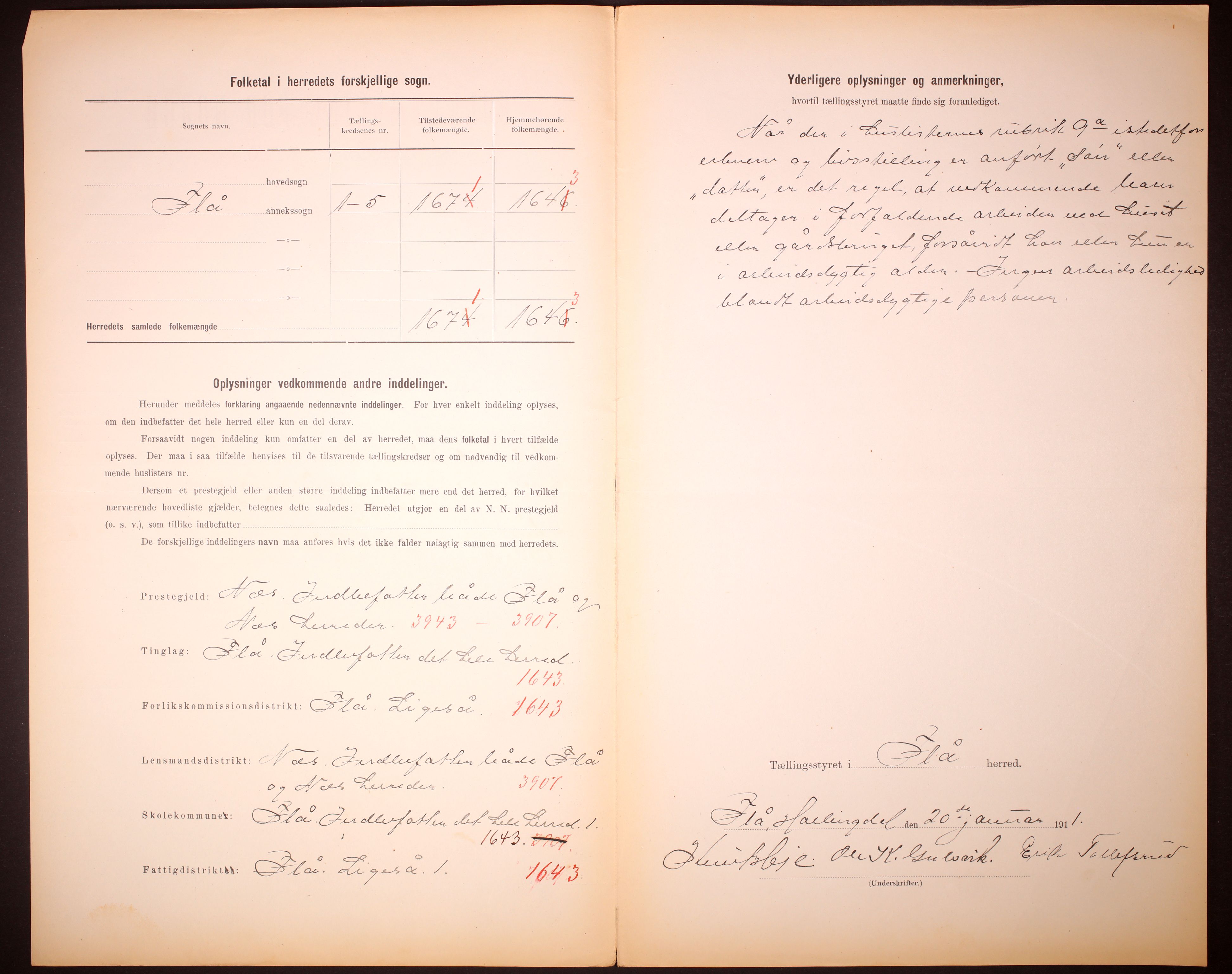 RA, 1910 census for Flå, 1910, p. 3