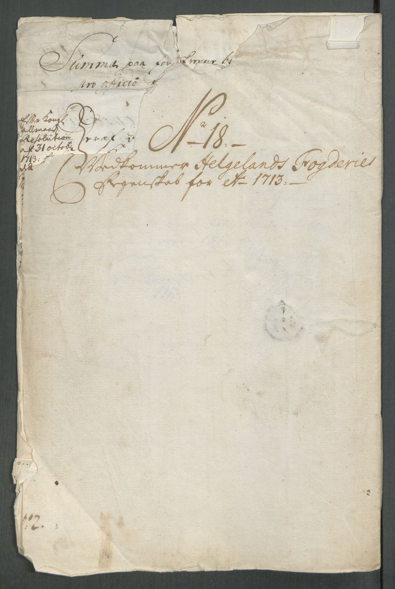 Rentekammeret inntil 1814, Reviderte regnskaper, Fogderegnskap, RA/EA-4092/R65/L4512: Fogderegnskap Helgeland, 1712-1713, p. 452