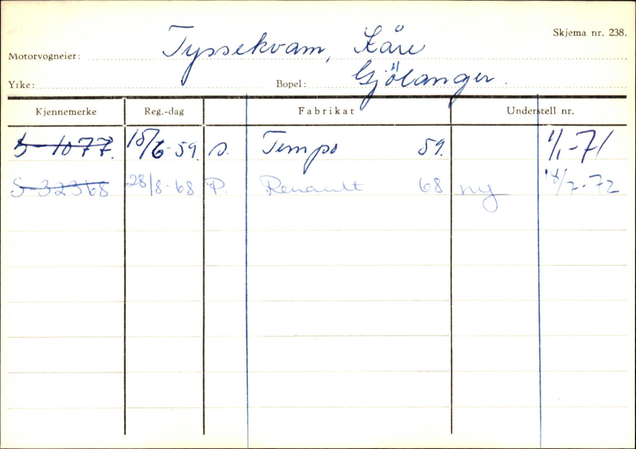 Statens vegvesen, Sogn og Fjordane vegkontor, AV/SAB-A-5301/4/F/L0126: Eigarregister Fjaler M-Å. Leikanger A-Å, 1945-1975, p. 519