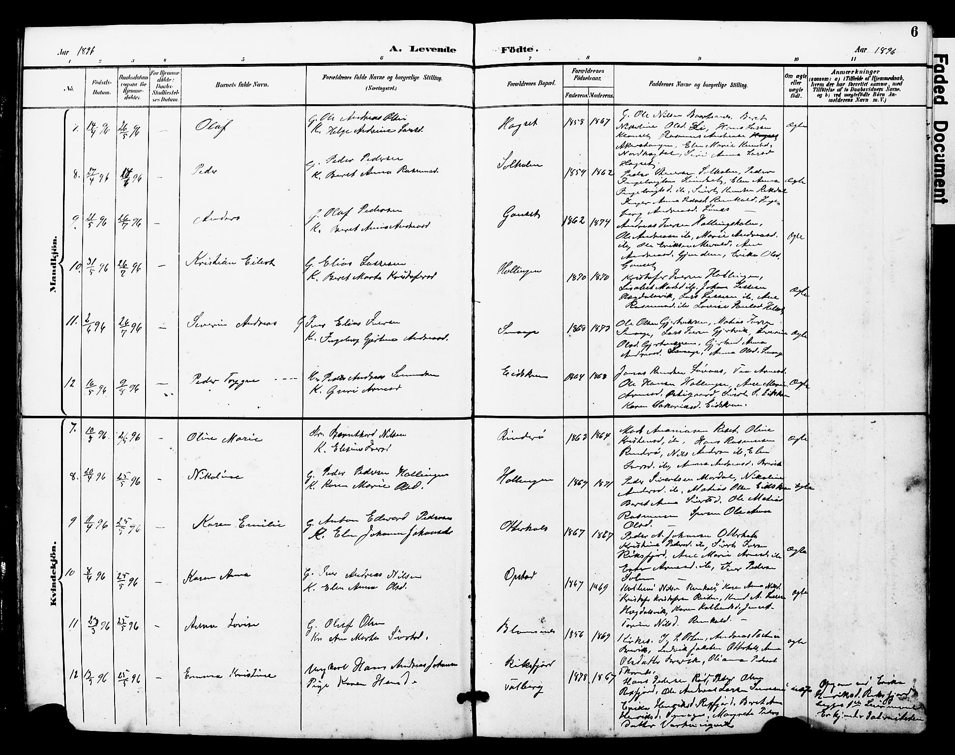 Ministerialprotokoller, klokkerbøker og fødselsregistre - Møre og Romsdal, AV/SAT-A-1454/560/L0725: Parish register (copy) no. 560C02, 1895-1930, p. 6