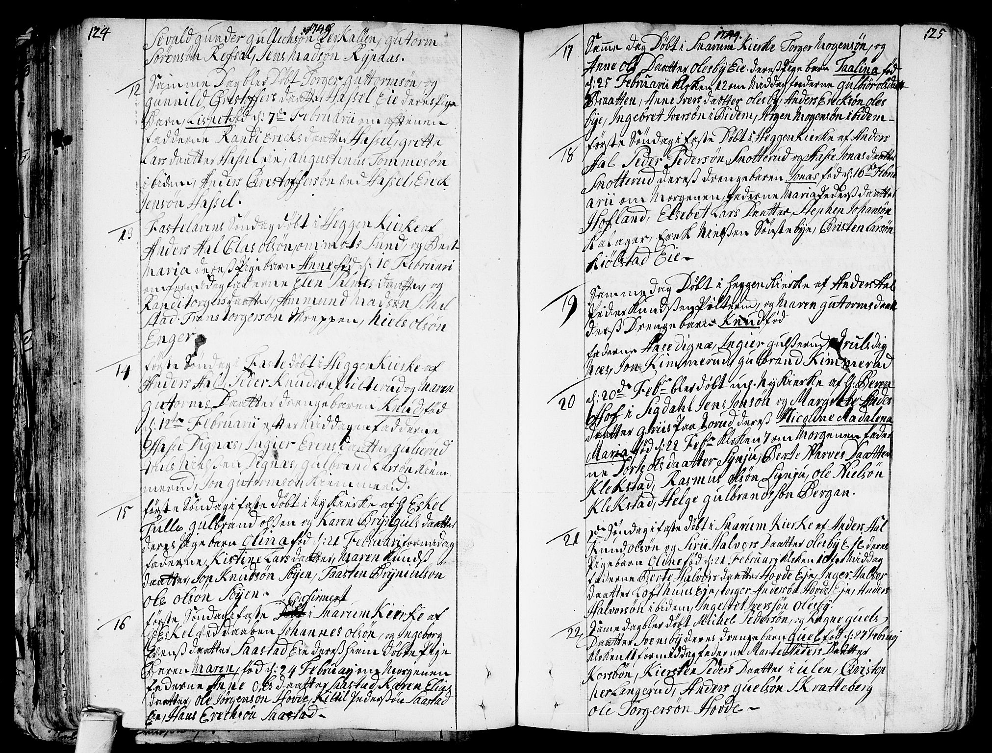 Modum kirkebøker, AV/SAKO-A-234/F/Fa/L0002: Parish register (official) no. 2, 1741-1782, p. 124-125