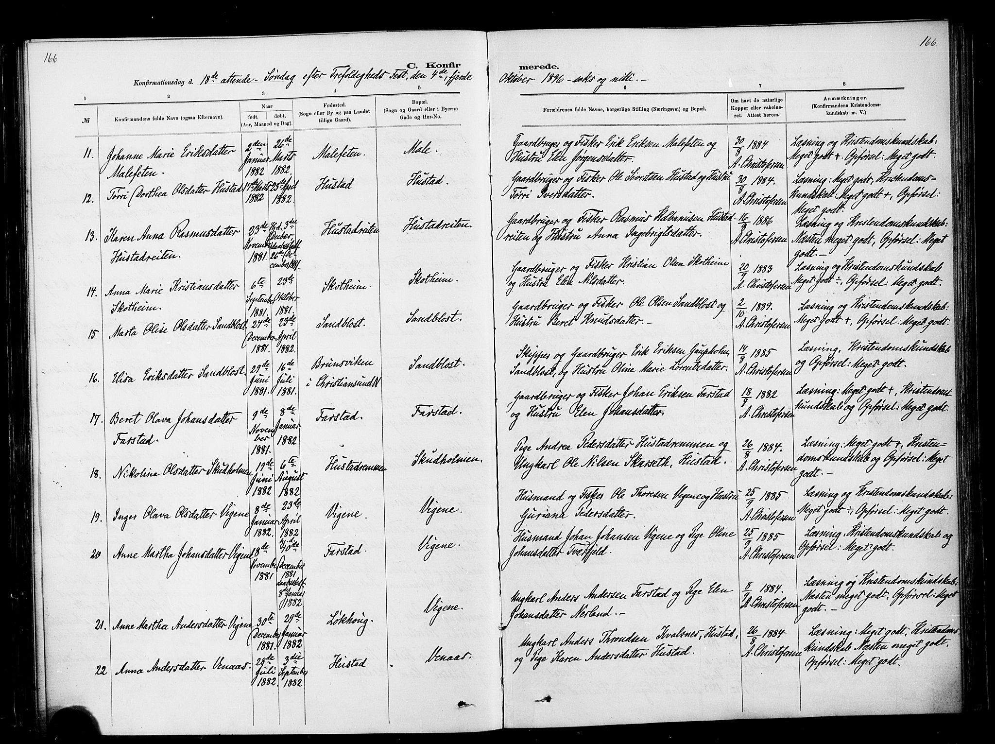 Ministerialprotokoller, klokkerbøker og fødselsregistre - Møre og Romsdal, AV/SAT-A-1454/567/L0778: Parish register (official) no. 567A01, 1881-1903, p. 166