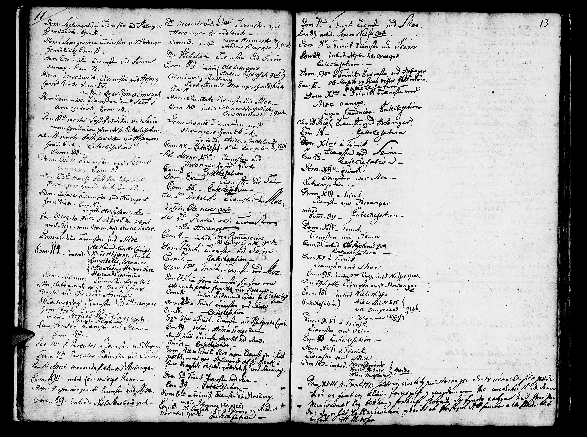 Hosanger sokneprestembete, AV/SAB-A-75801/H/Haa: Parish register (official) no. A 2 /1, 1766-1793, p. 13