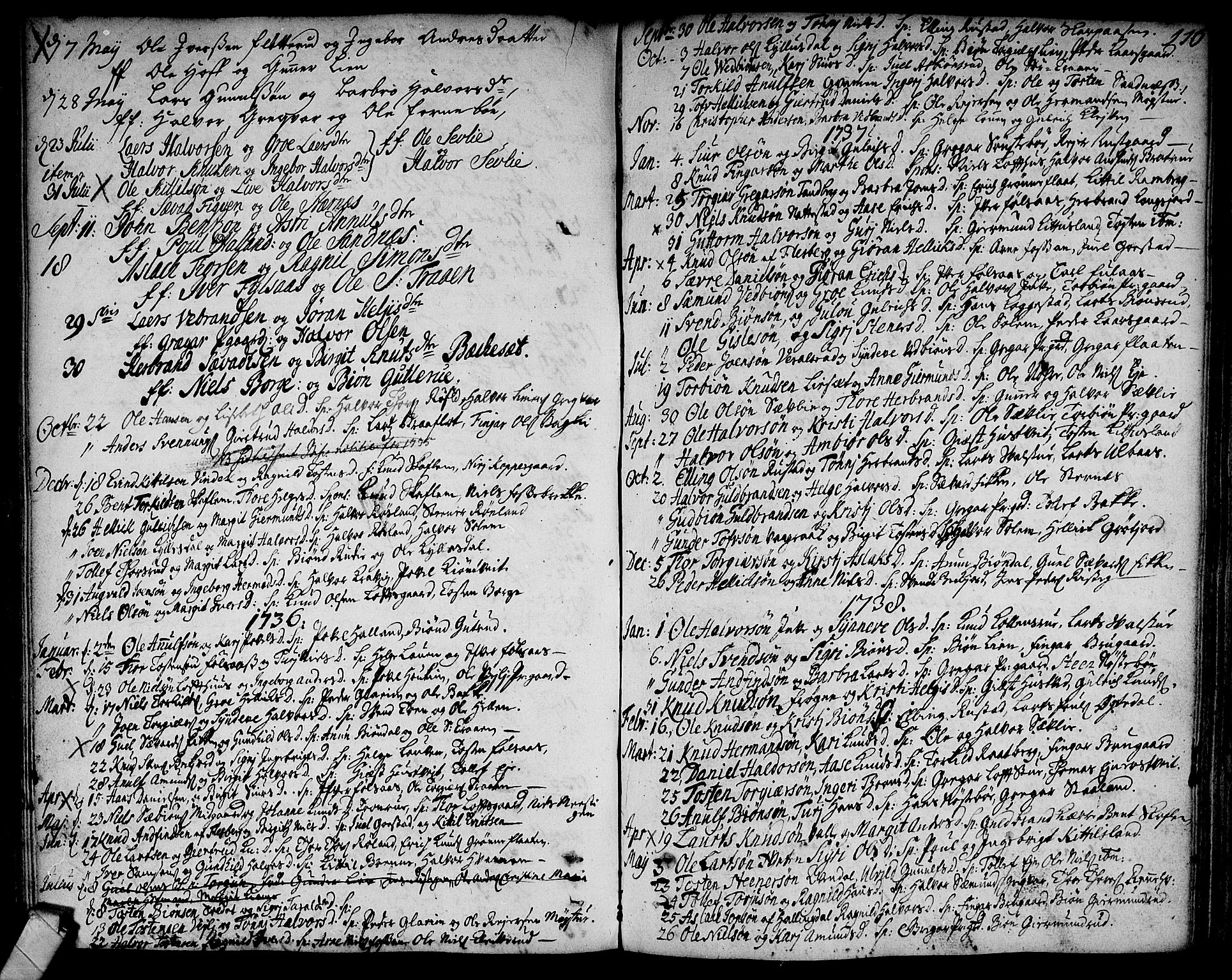 Rollag kirkebøker, SAKO/A-240/F/Fa/L0002: Parish register (official) no. I 2, 1714-1742, p. 116
