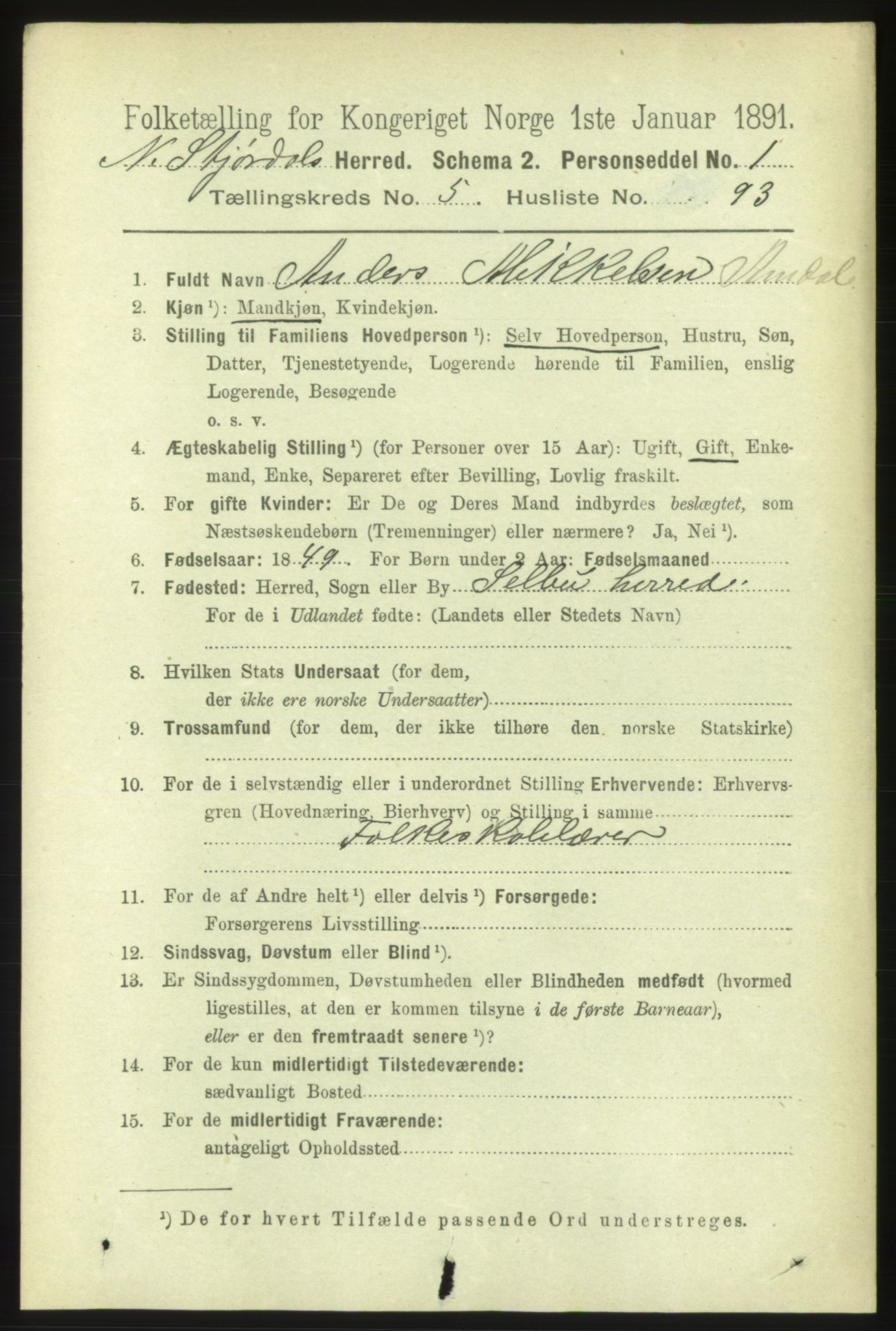 RA, 1891 census for 1714 Nedre Stjørdal, 1891, p. 2502