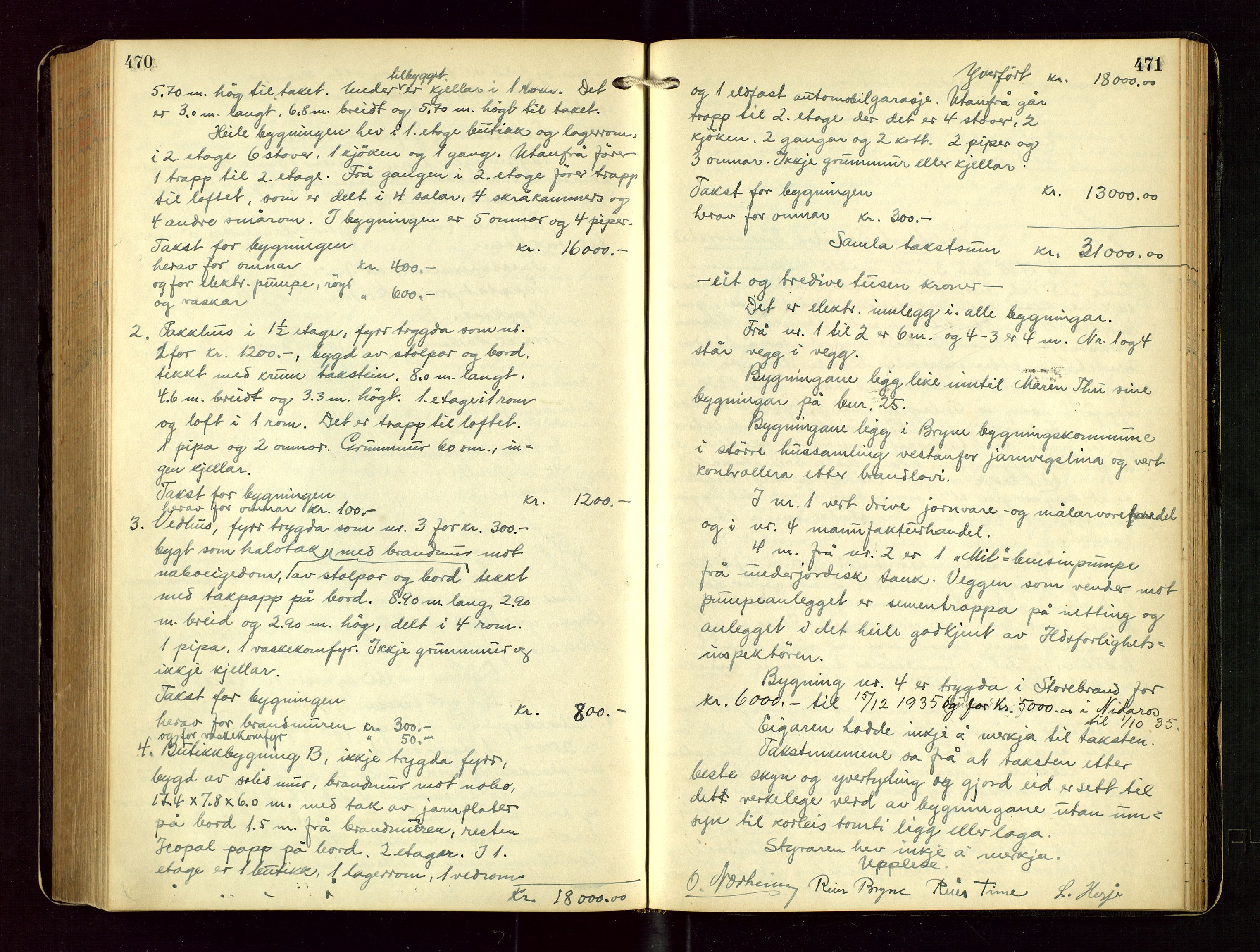 Time lensmannskontor, AV/SAST-A-100420/Goa/L0003: "Brandtakstprotokol", 1918-1944, p. 470-471