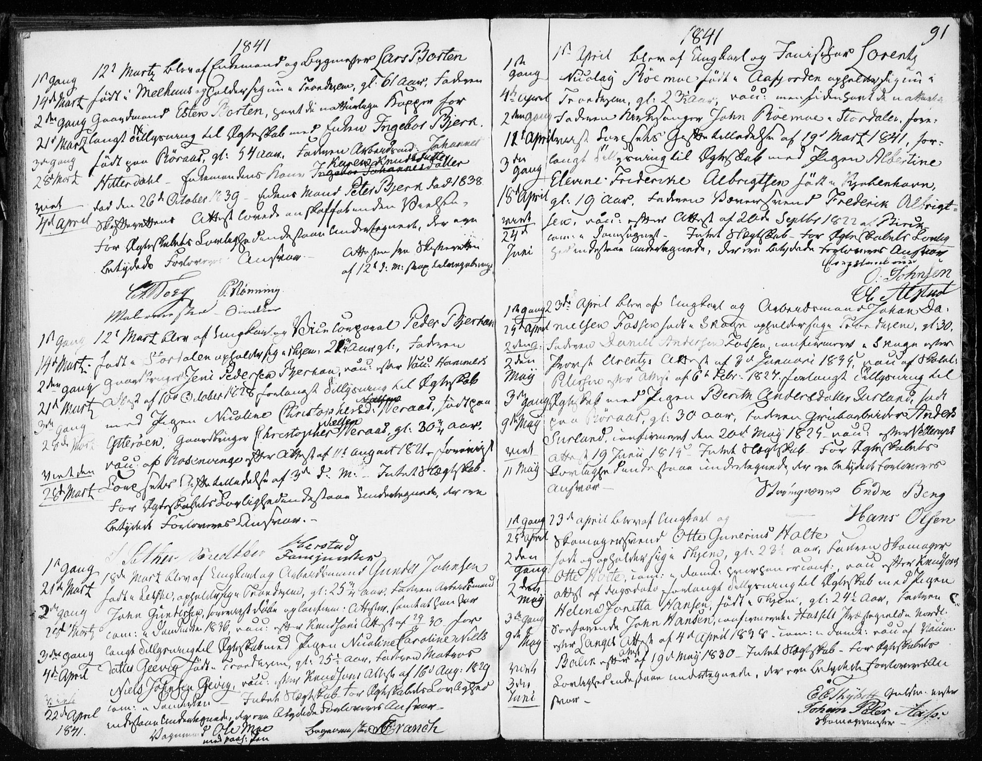 Ministerialprotokoller, klokkerbøker og fødselsregistre - Sør-Trøndelag, SAT/A-1456/601/L0046: Parish register (official) no. 601A14, 1830-1841, p. 91