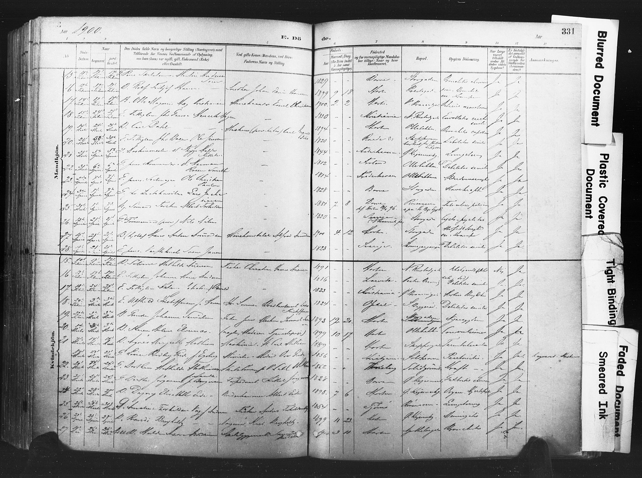 Horten kirkebøker, AV/SAKO-A-348/F/Fa/L0005: Parish register (official) no. 5, 1896-1904, p. 331