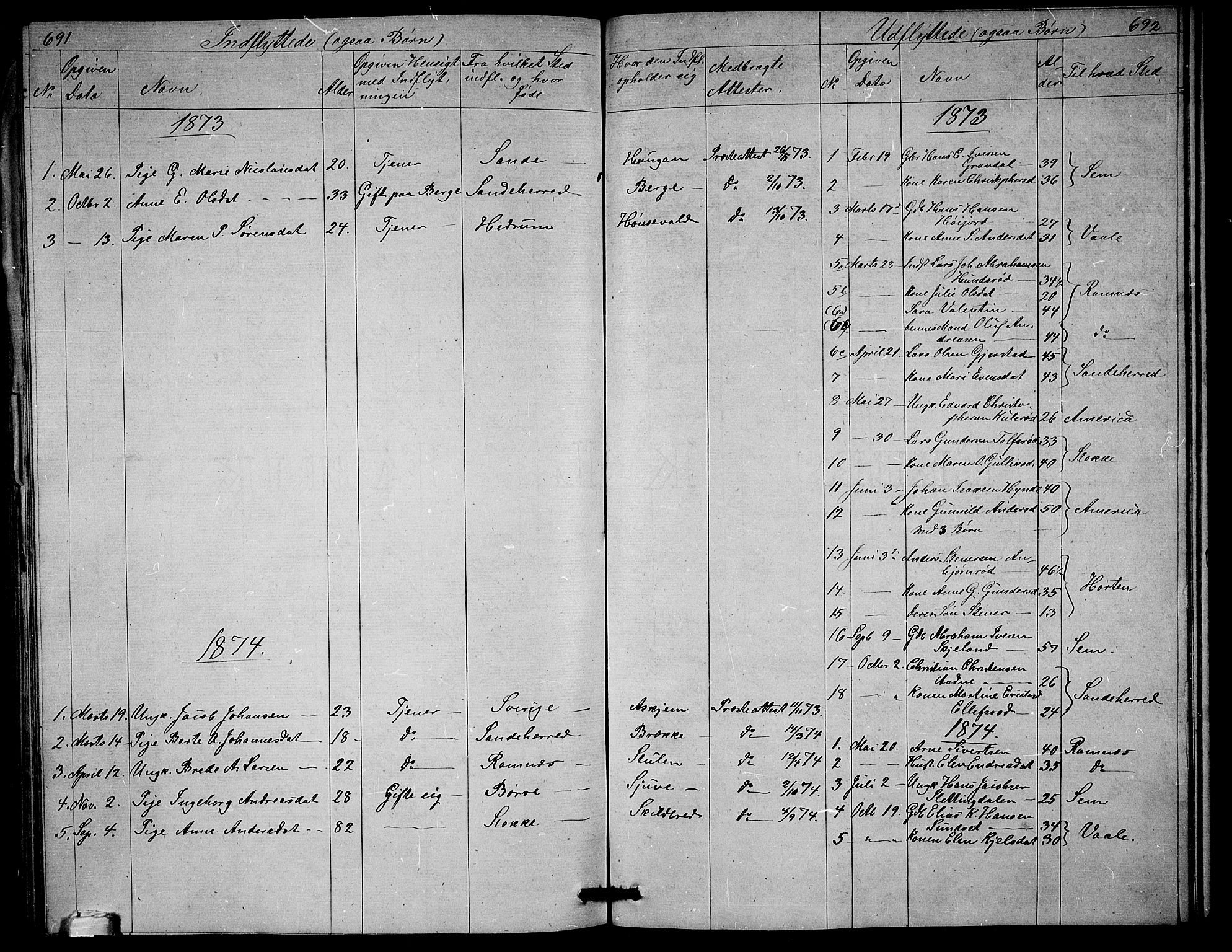 Andebu kirkebøker, SAKO/A-336/G/Ga/L0004: Parish register (copy) no. I 4, 1868-1882, p. 691-692