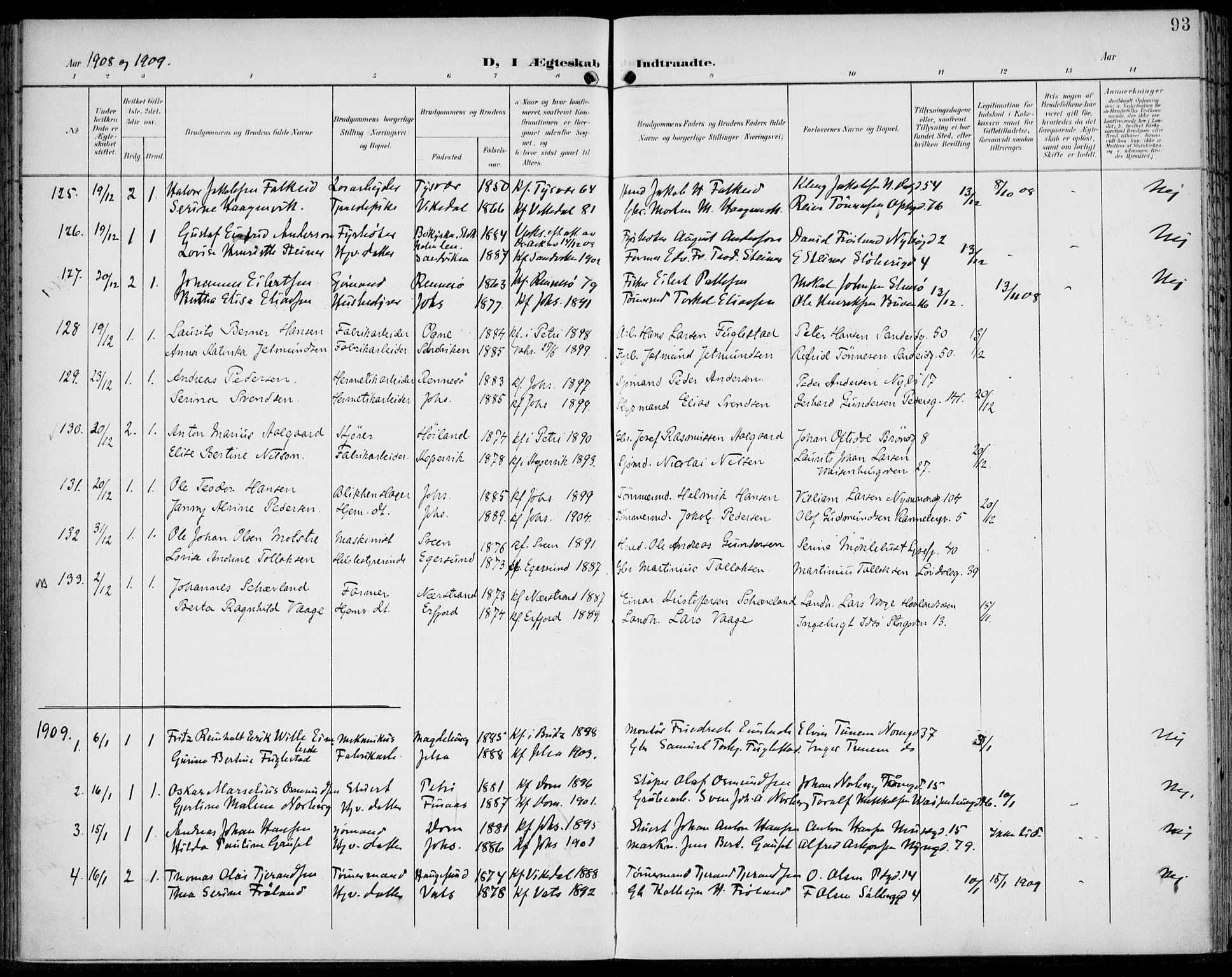 St. Johannes sokneprestkontor, SAST/A-101814/002/B/L0001: Parish register (official) no. A 8, 1899-1917, p. 93