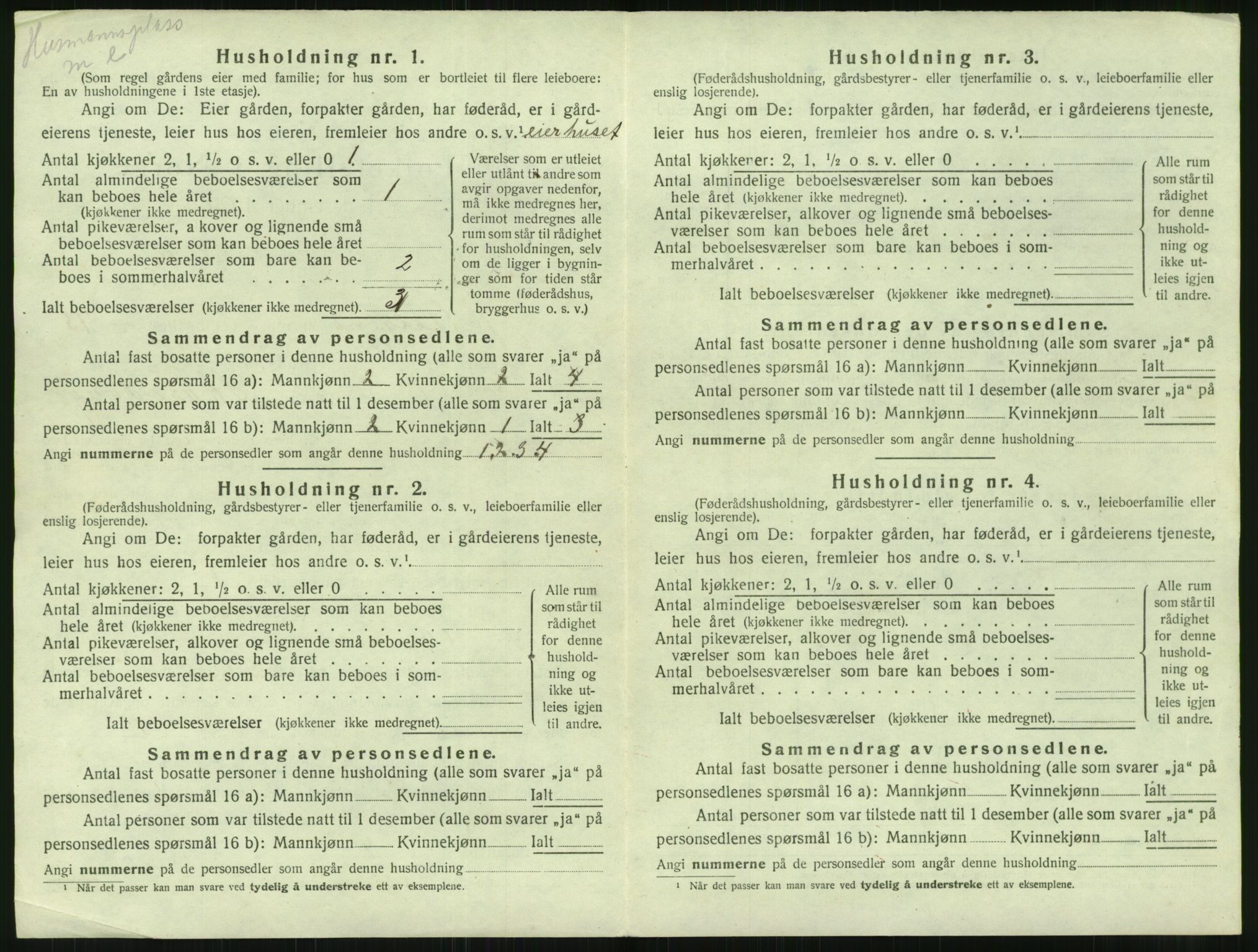 SAT, 1920 census for Steigen, 1920, p. 833