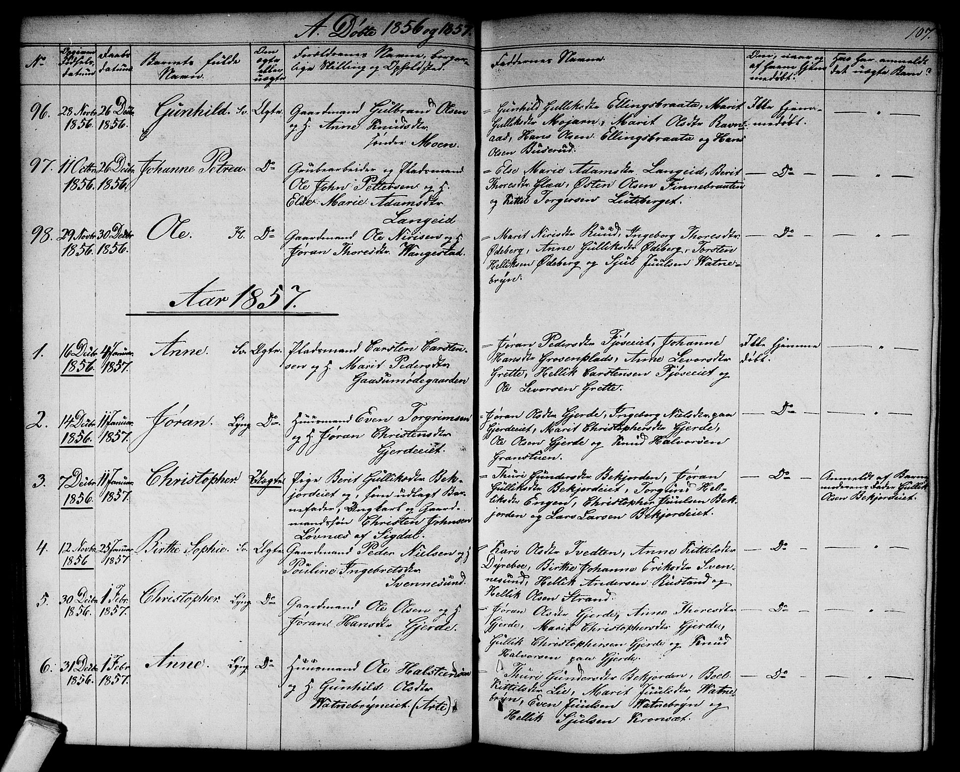 Flesberg kirkebøker, SAKO/A-18/G/Ga/L0002: Parish register (copy) no. I 2, 1834-1860, p. 107