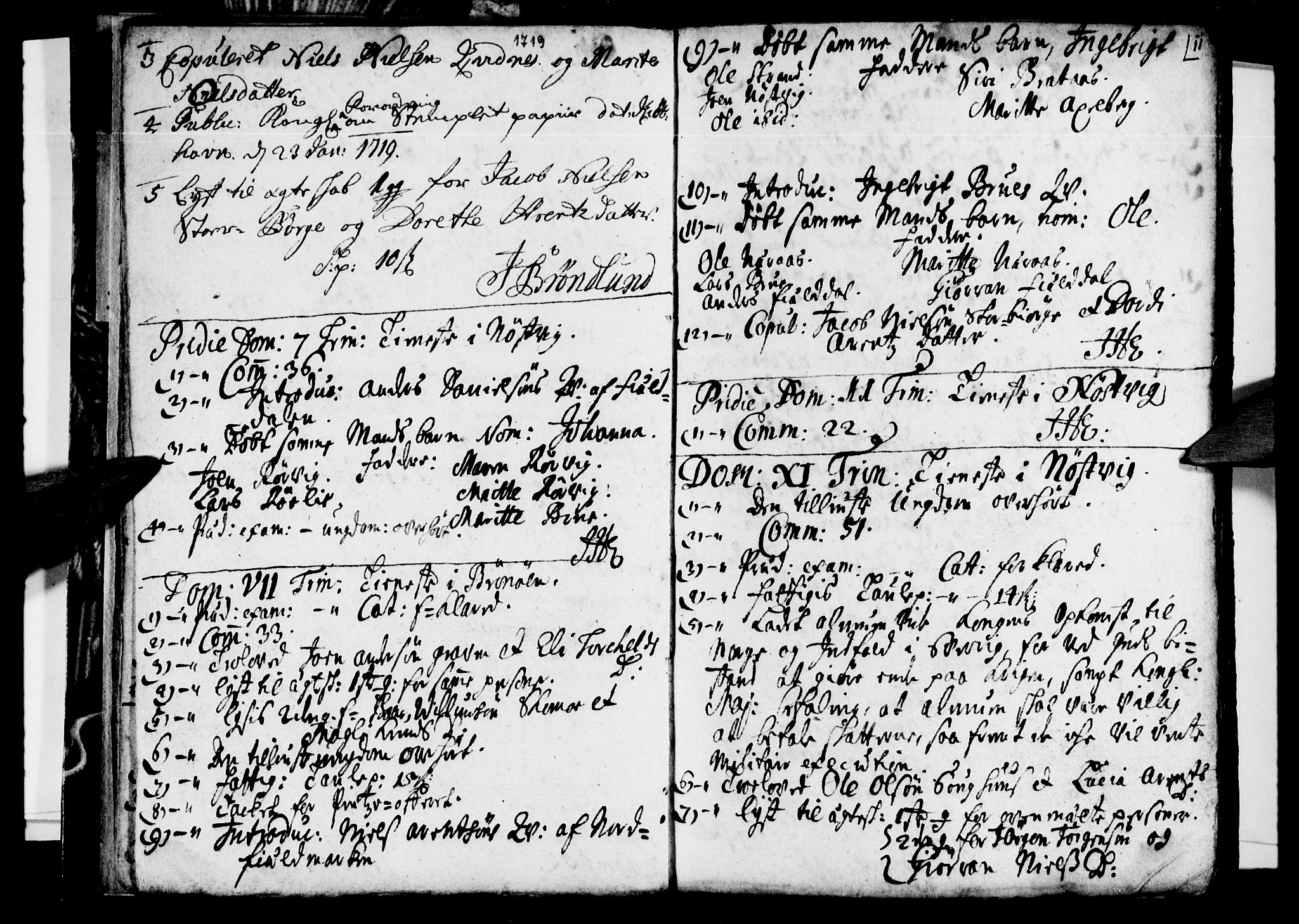 Ministerialprotokoller, klokkerbøker og fødselsregistre - Nordland, AV/SAT-A-1459/814/L0221: Parish register (official) no. 814A02, 1718-1762, p. 11