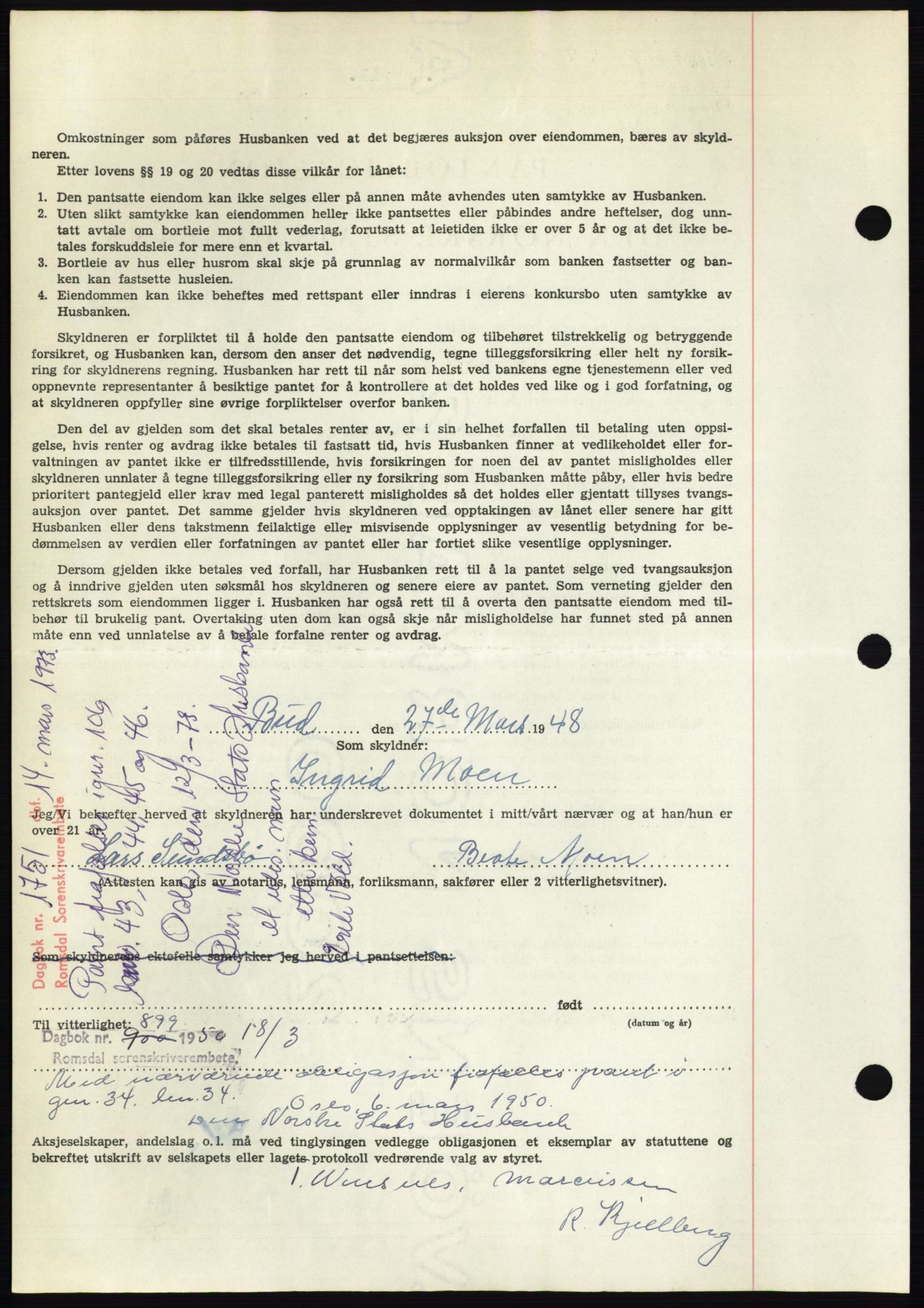 Romsdal sorenskriveri, AV/SAT-A-4149/1/2/2C: Mortgage book no. B3, 1946-1948, Diary no: : 797/1948