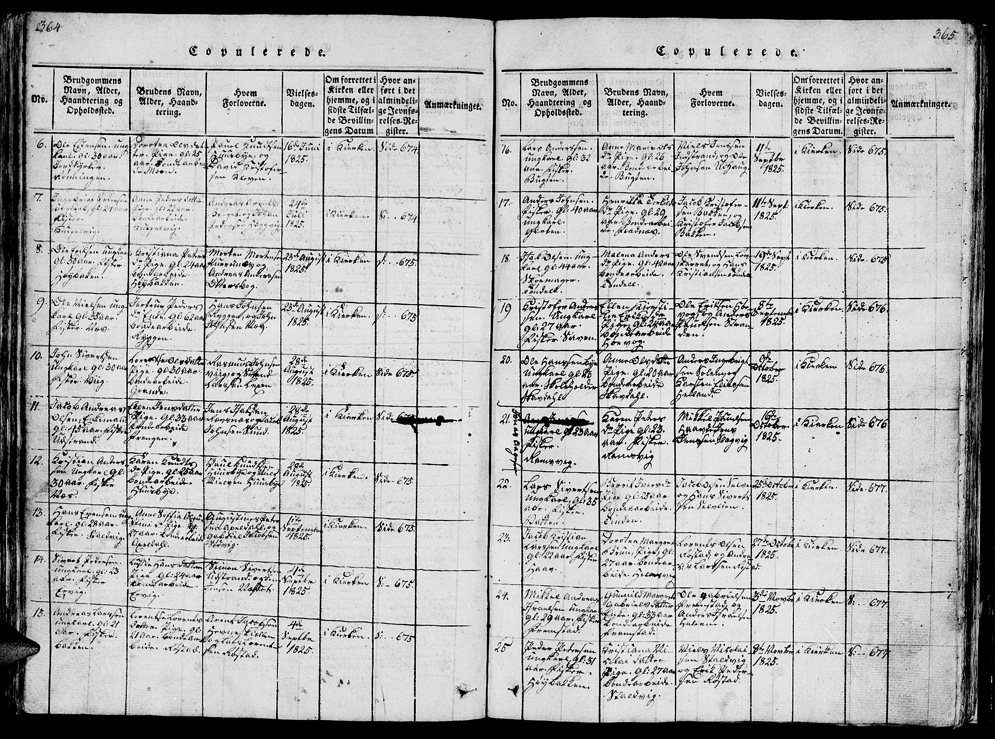 Ministerialprotokoller, klokkerbøker og fødselsregistre - Sør-Trøndelag, SAT/A-1456/659/L0744: Parish register (copy) no. 659C01, 1818-1825, p. 364-365
