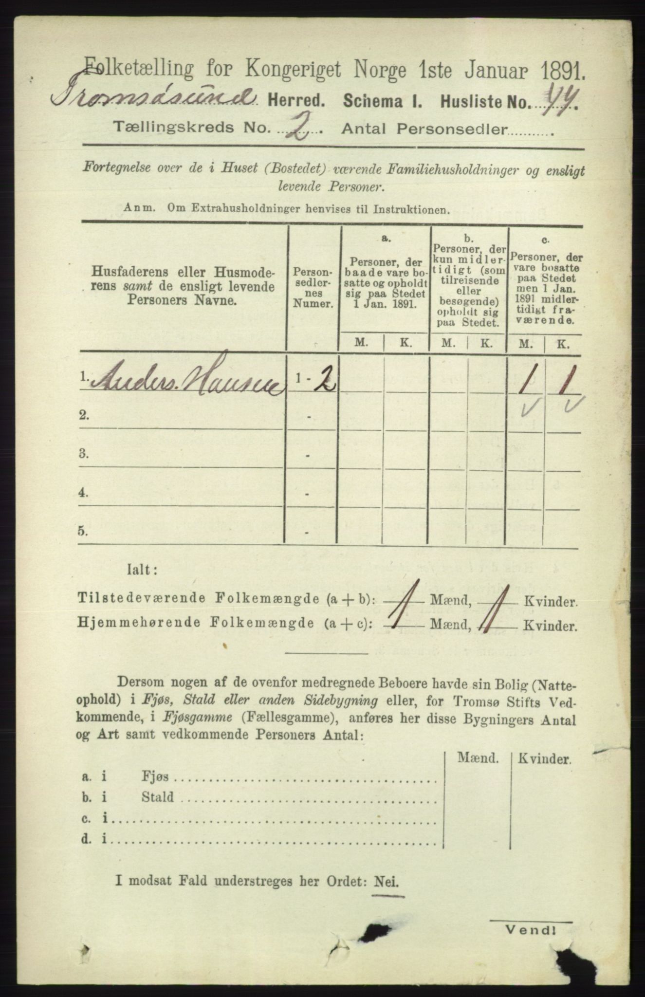RA, 1891 census for 1934 Tromsøysund, 1891, p. 556
